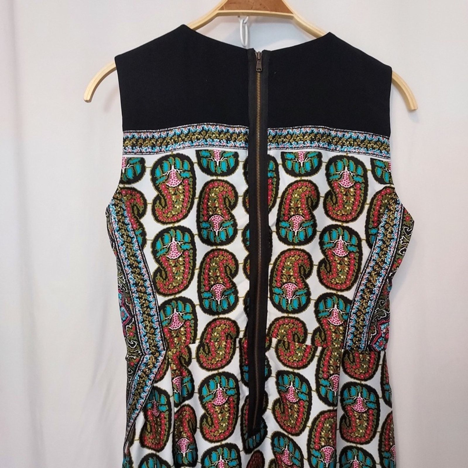 Other Rachel Roy Black White Red Blue Floral Paisley Shift Dress Size M / US 6-8 / IT 42-44 - 5 Thumbnail