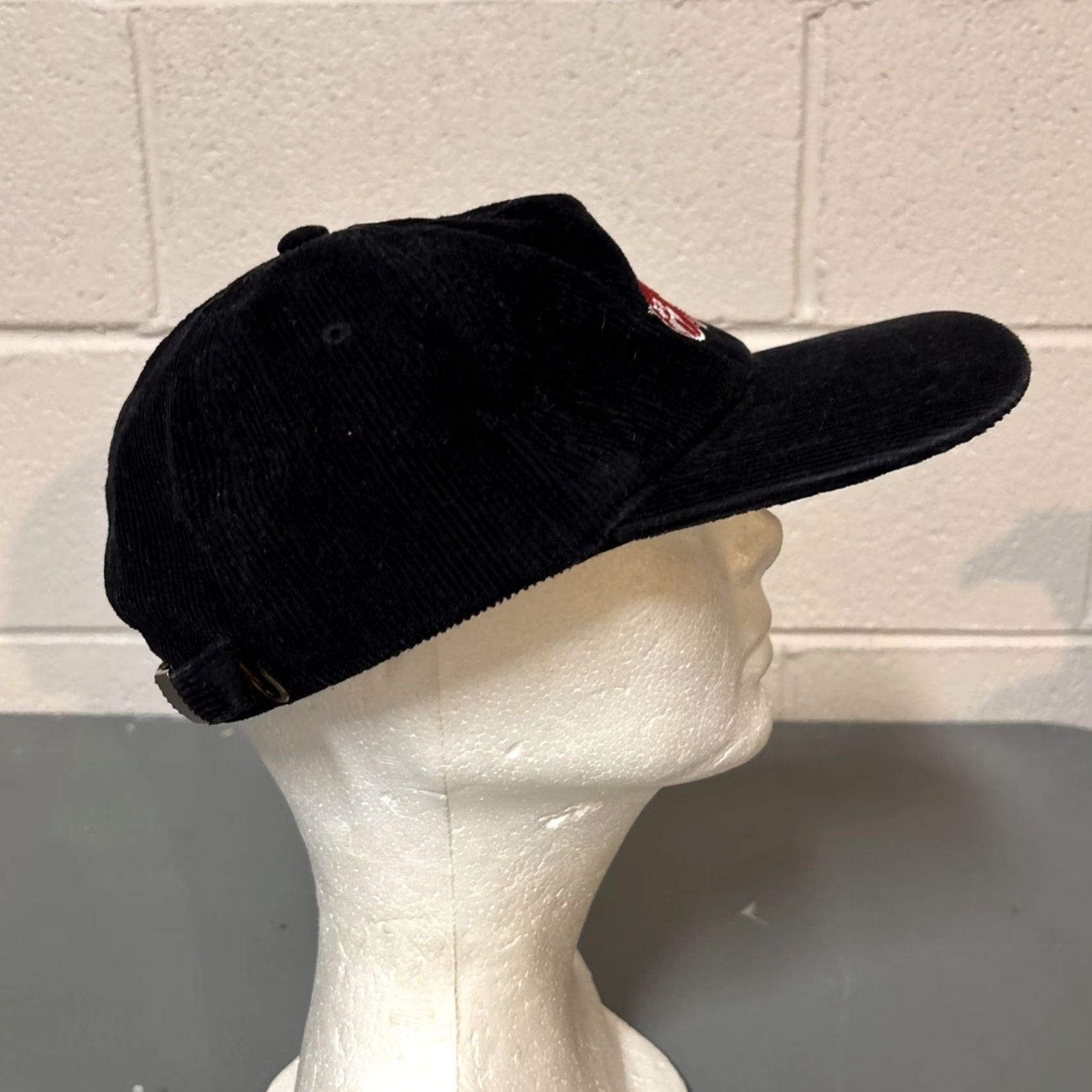 Pinko Pink Dolphin Embroidered Rare Black Corduroy Strapback Hat Cap Mens Size ONE SIZE - 4 Thumbnail