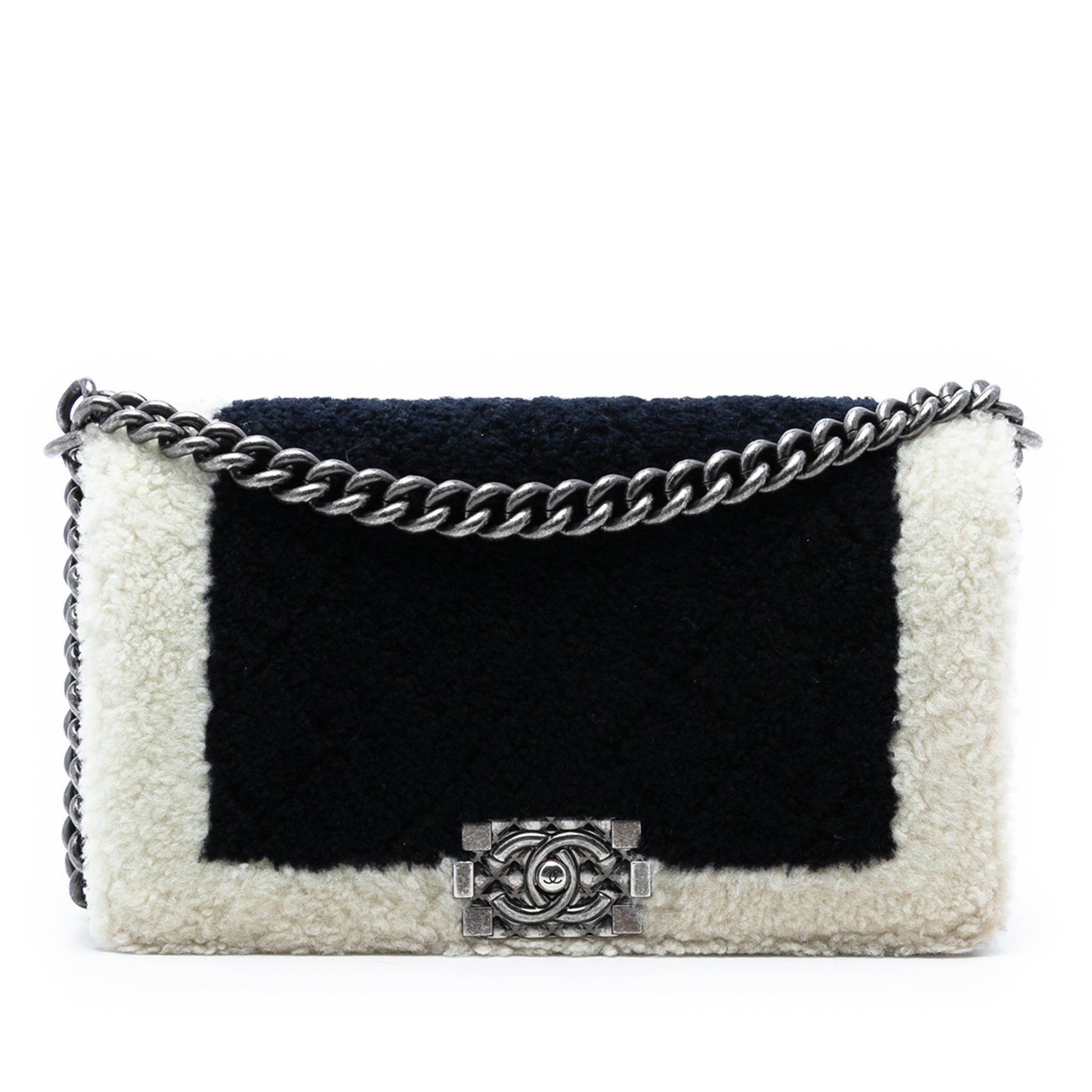 Chanel Medium Bicolor Shearling Boy Flap Size ONE SIZE - 1 Thumbnail