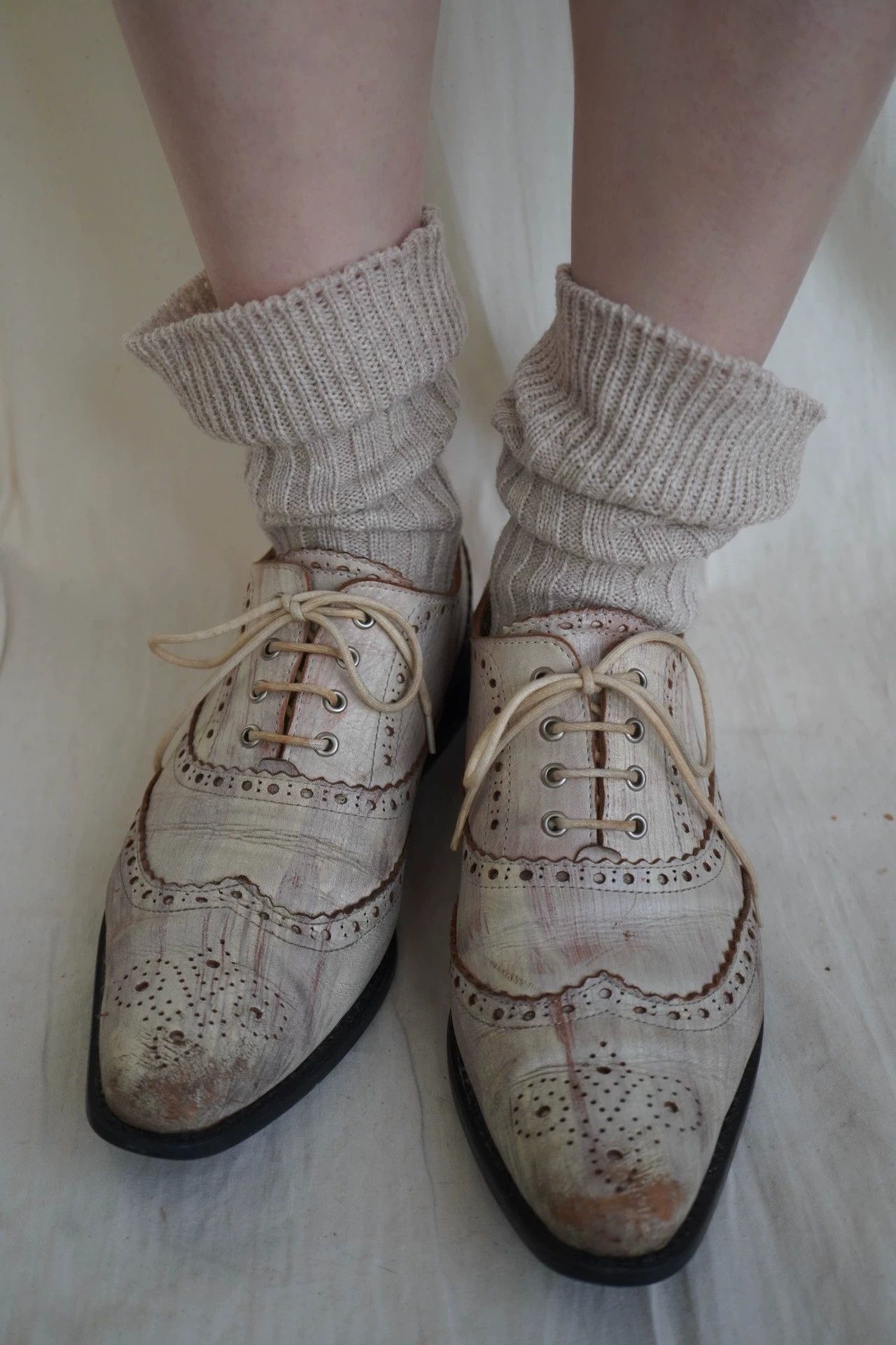 Comme des Garcons Rare CDG 2000s Painted Baroque Leather Shoes Pink/White 37 Size US 6.5 / IT 36.5 - 3 Thumbnail