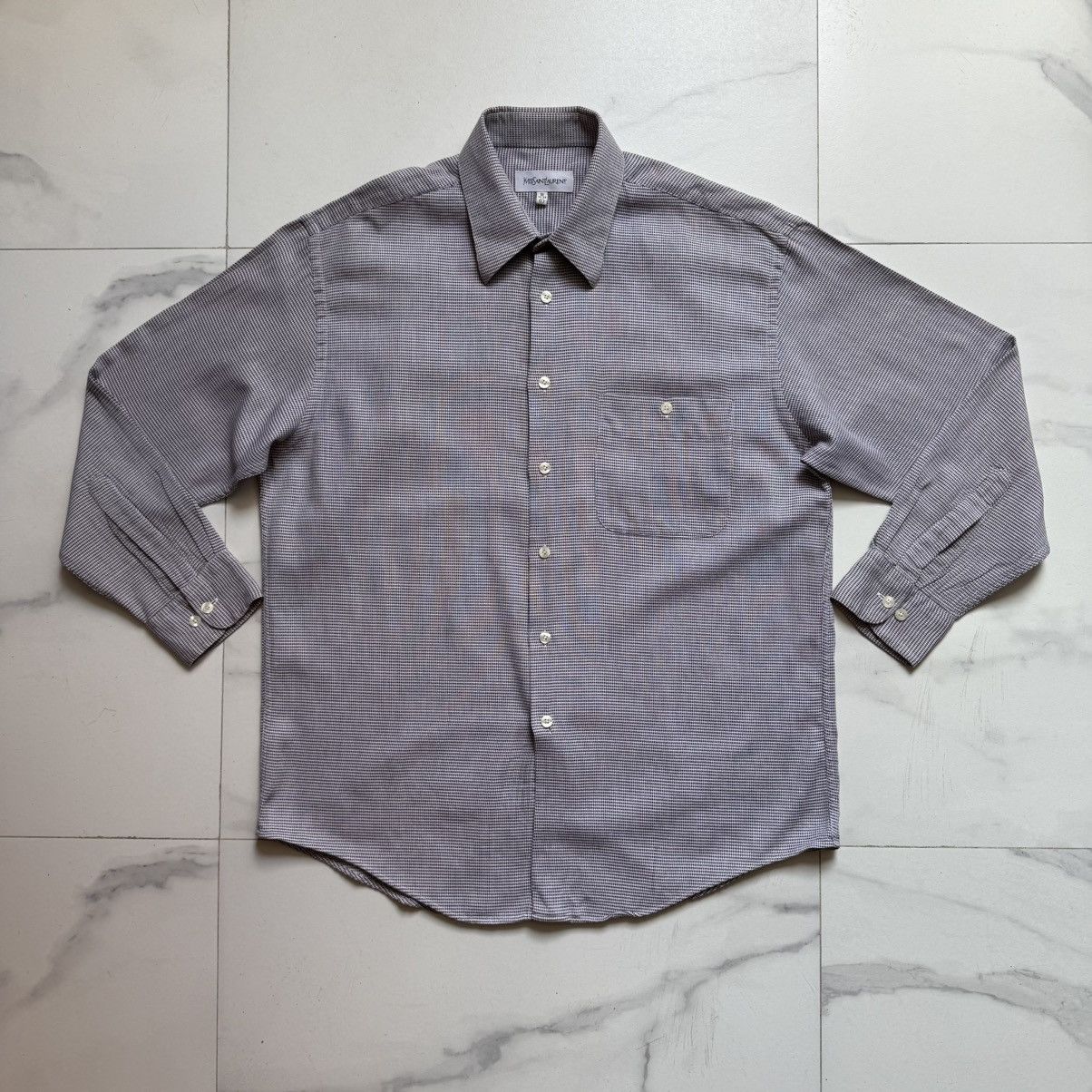 Designer × Vintage × Yves Saint Laurent Vintage Y2K YSL Long Sleeve Shirt Size US L / EU 52-54 / 3 - 2 Thumbnail