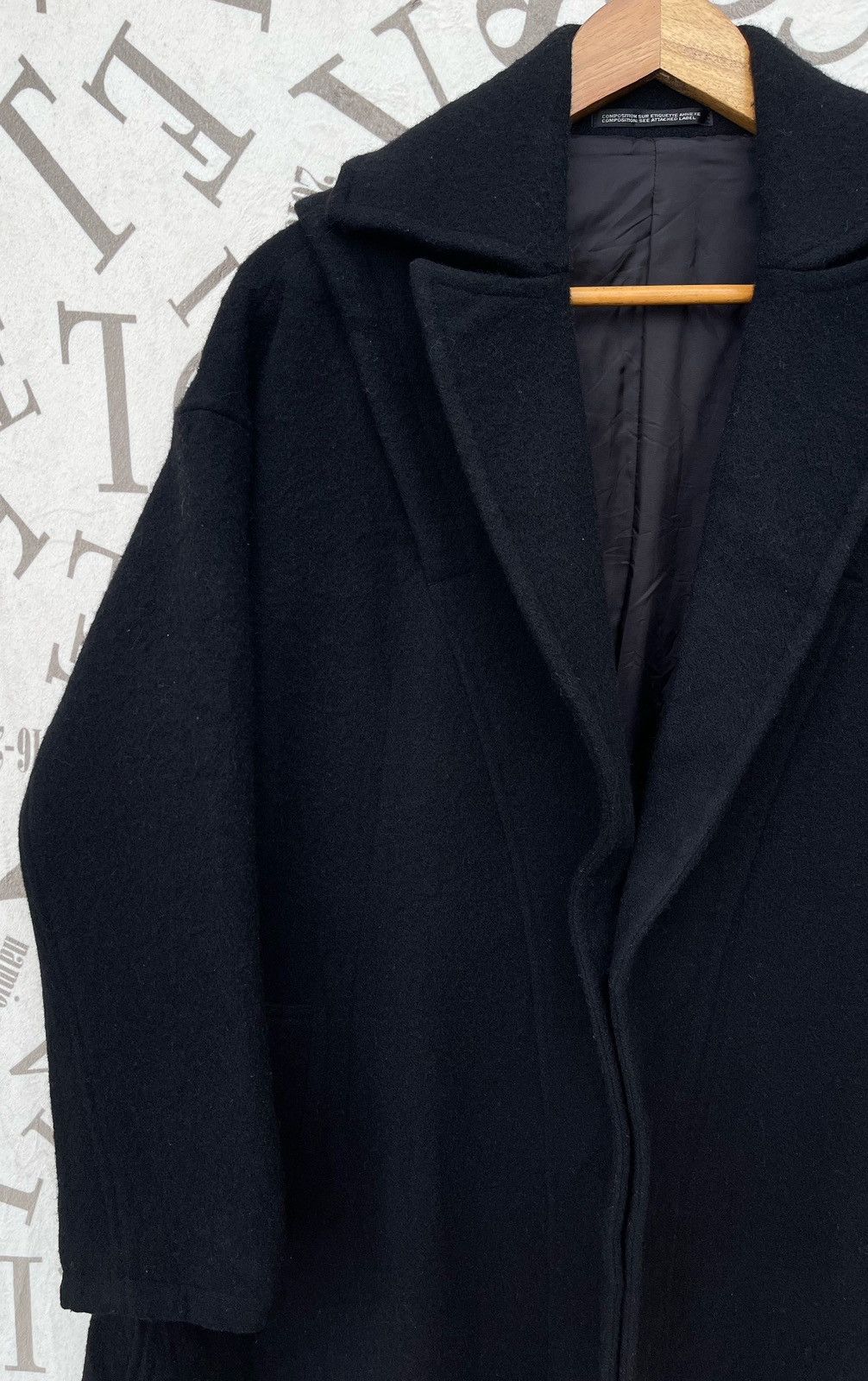 Yohji Yamamoto 🔥 A/W 2009 YOHJI YAMAMOTO WOOL OVER-COAT RARE DESIGN Size US M / EU 48-50 / 2 - 13 Thumbnail