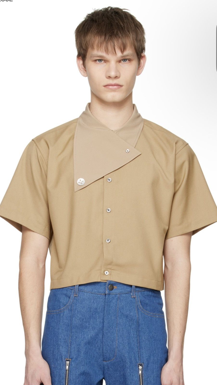 OPEN YY Beige Neckerchief Shirt Size US S / EU 44-46 / 1 - 1 Thumbnail