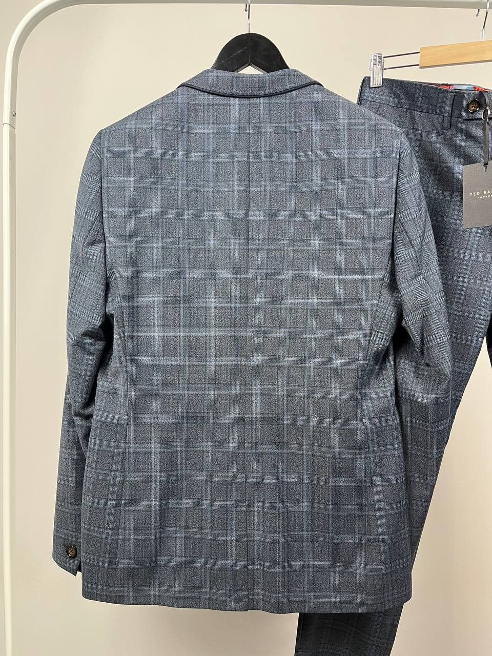 Ted Baker Ted Baker London Men's Blue Plaid Wool Blend Suit Size 3 Size 38R - 3 Thumbnail