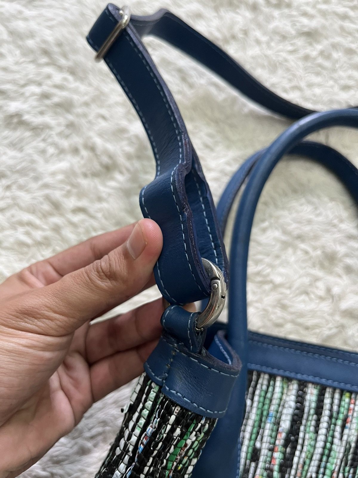 Japanese Brand × Leather braghetterosse "discontinued model" recycled sling tote bag Size ONE SIZE - 6 Thumbnail