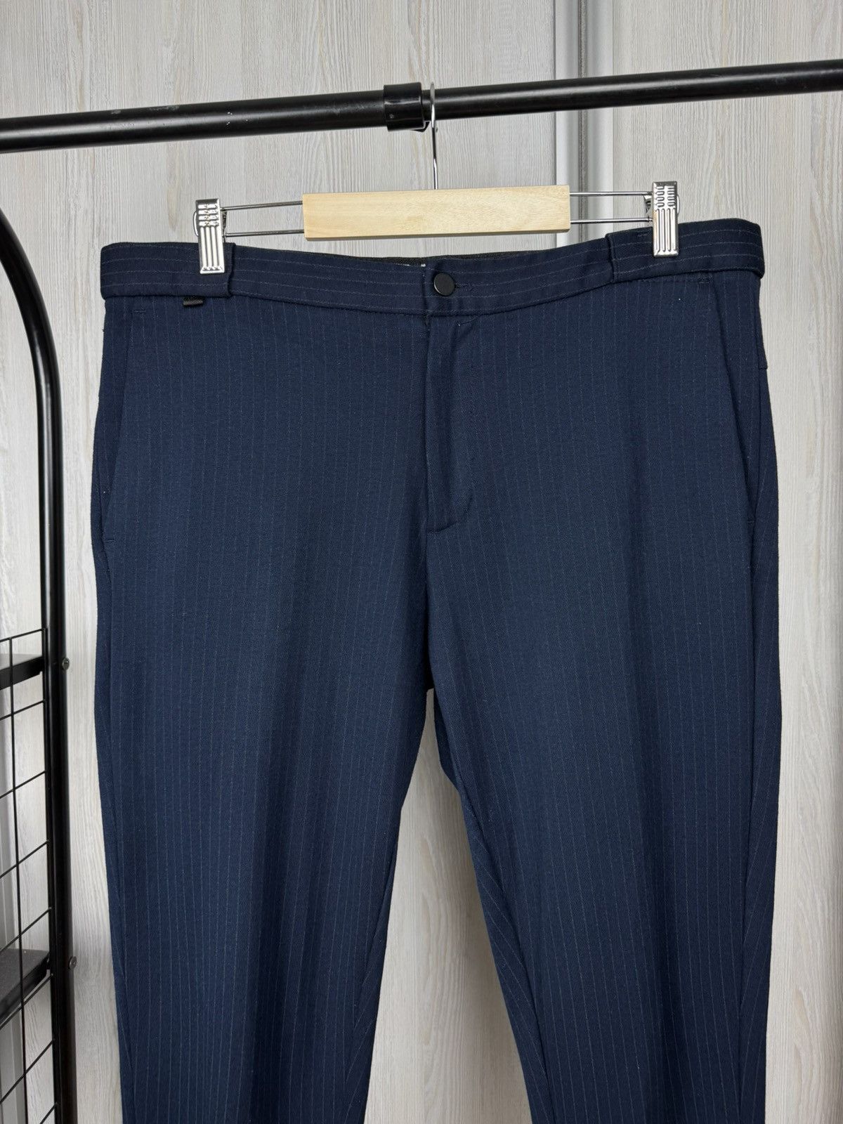Zara Zara Comfortable Collection blue striped cropped pants Size US 34 / EU 50 - 3 Thumbnail