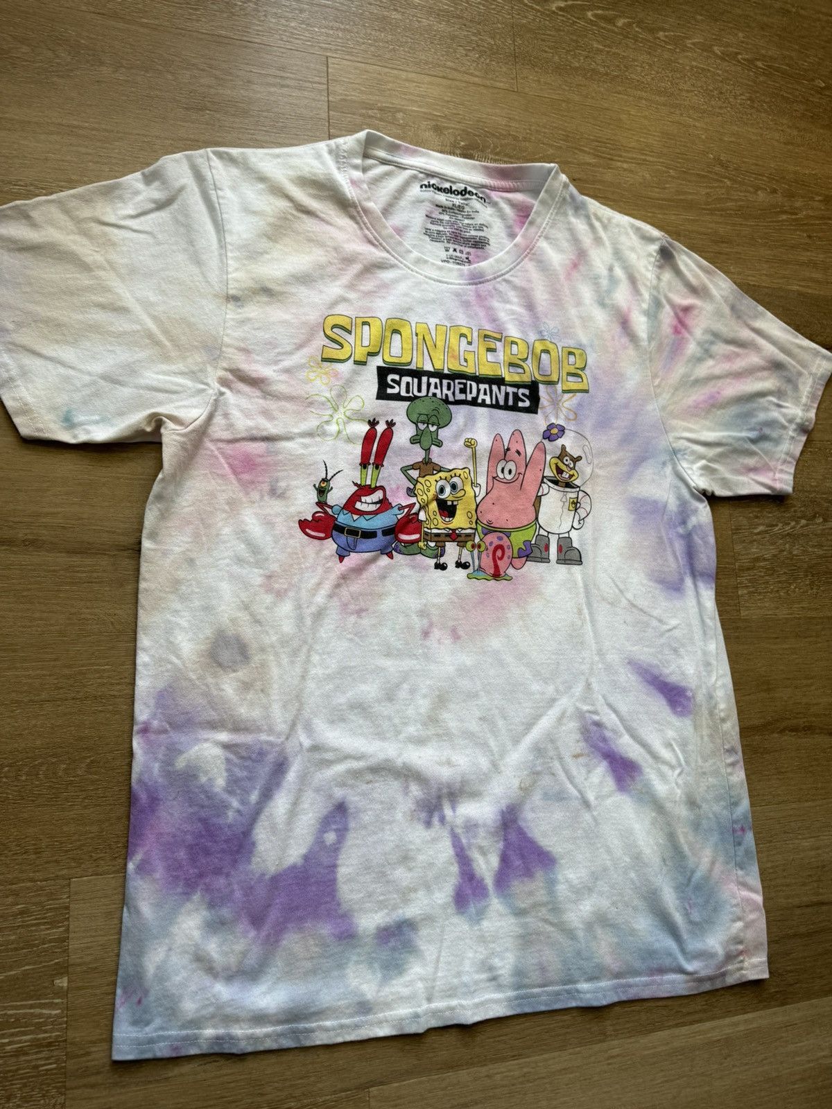 Nickelodeon Ice Dye Trippy Summer SpongeBob and Friends Tie Dye Tee Size US XL / EU 56 / 4 - 12 Thumbnail