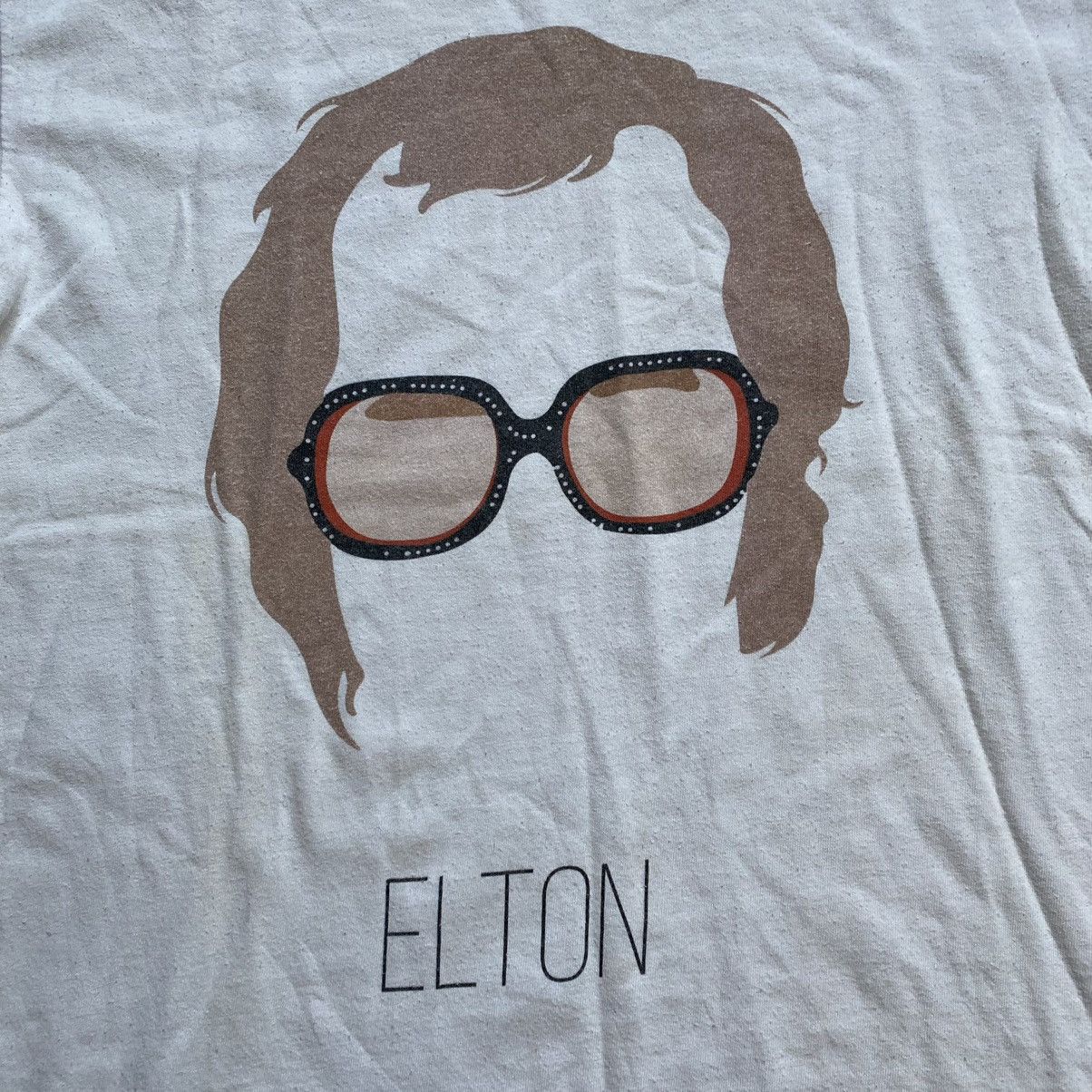 ELTON JOHN Y2K FACE PRINT T SHIRT