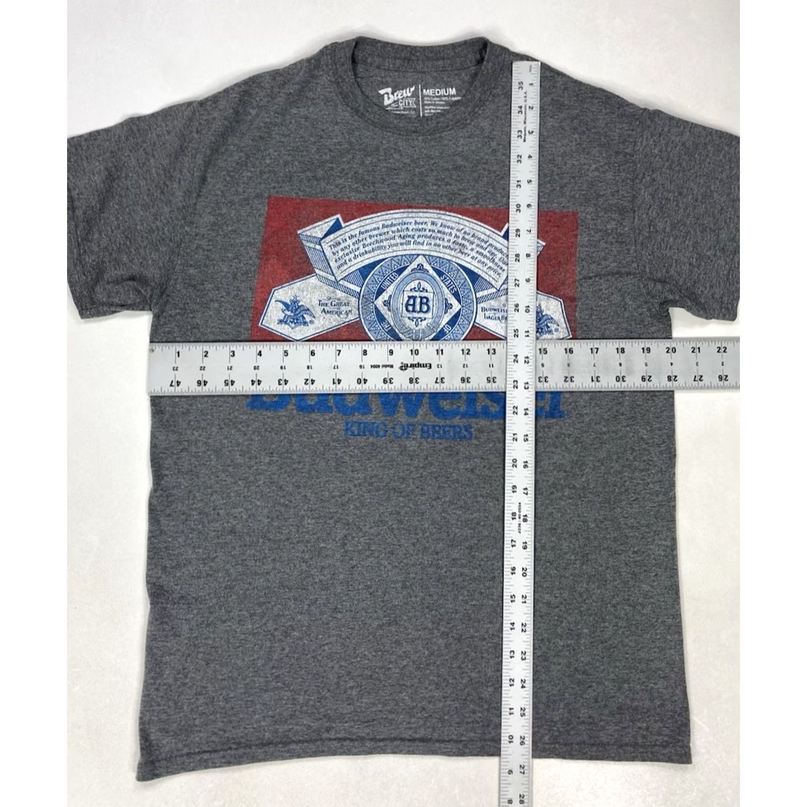 Budweiser VINTAGE Budweiser Logo Graphic Shirt Men Medium Gray Short Sleeve Size US M / EU 48-50 / 2 - 5 Thumbnail
