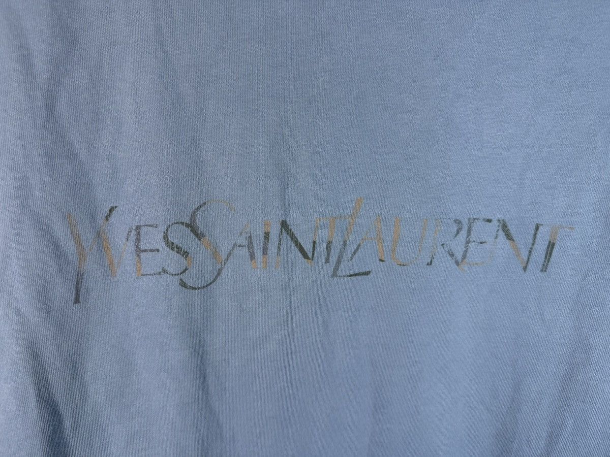 Yves Saint Laurent Blue YSL T-shirt Big Logo YSL Shirt Size US L / EU 52-54 / 3 - 3 Thumbnail