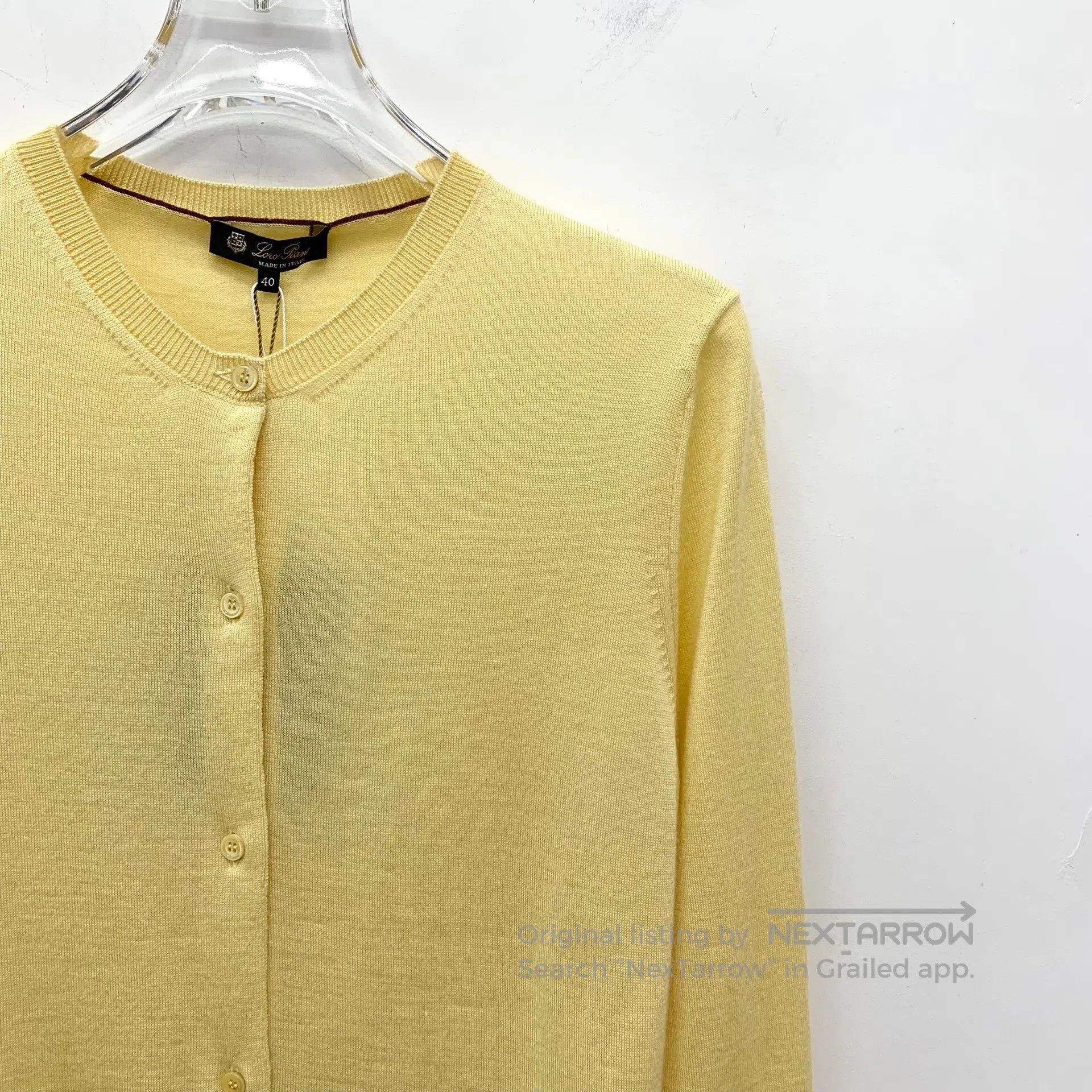 Loro Piana LORO PIANA Yellow Cashmere Round Neck Single Breasted Long Size S / US 4 / IT 40 - 3 Thumbnail