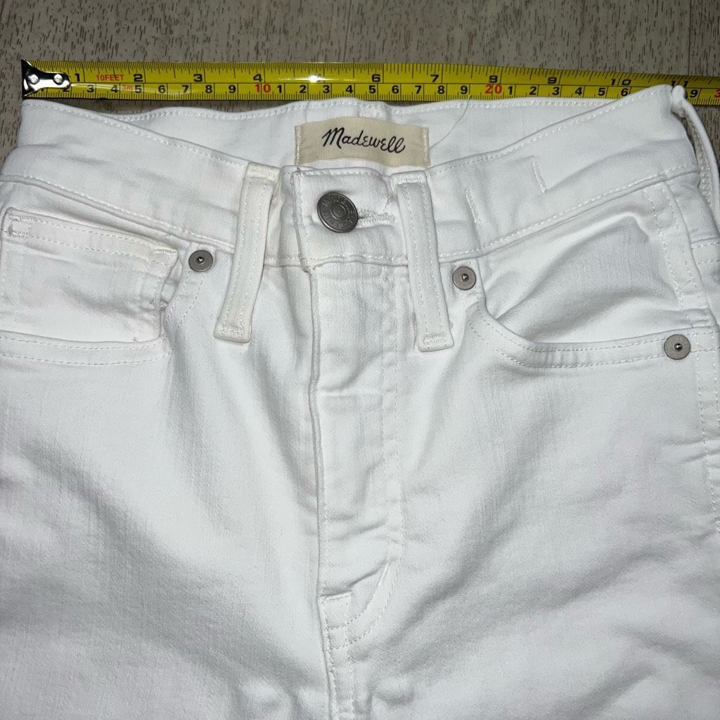 Madewell Madewell 10” High Rise Skinny Jeans in Pure White, Fitted Stretch Women’s 23 Size 25" / US 0 / IT 36 - 6 Thumbnail