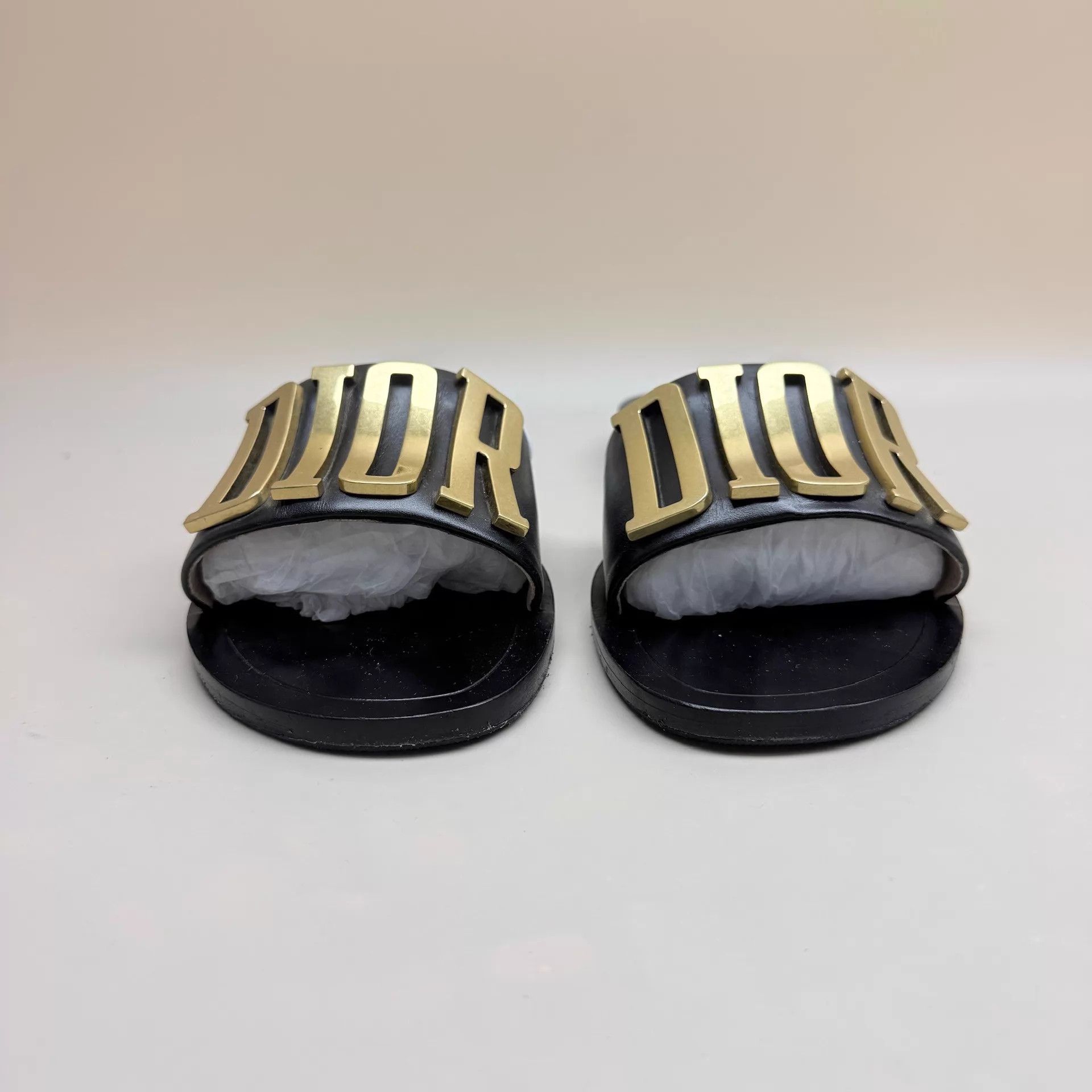 Dior Dior Black & Gold Logo Slipper 39 99 New Size US 8.5 / IT 38.5 - 2 Thumbnail