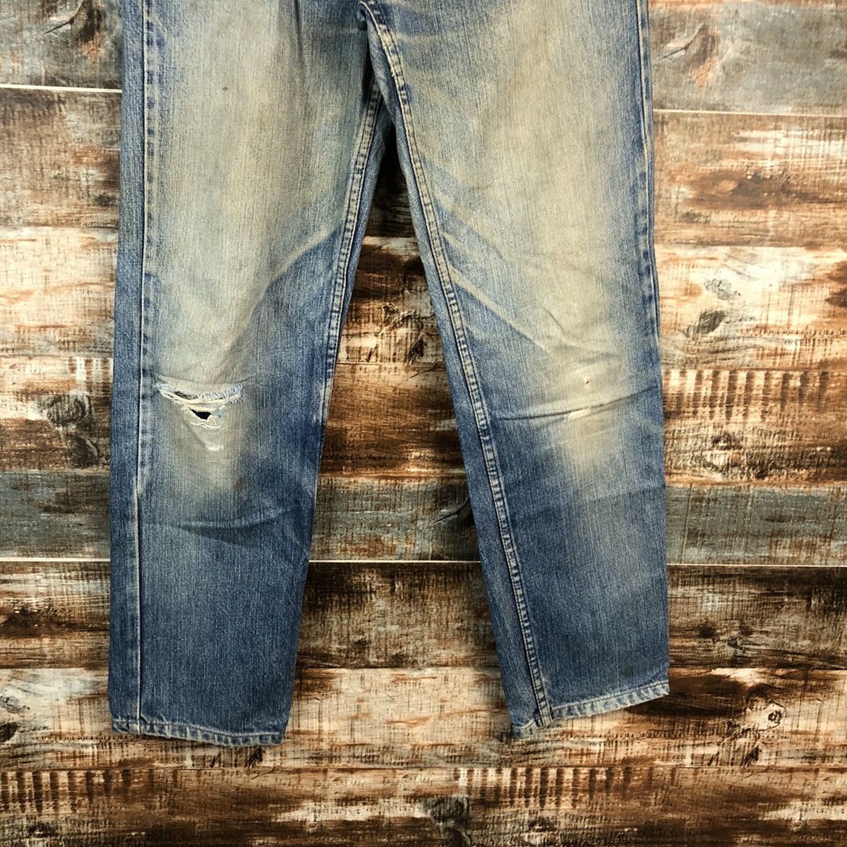 Levi's DLL Levis Blue ripped vintage Denim Pants #C240 Size US 27 - 6 Thumbnail