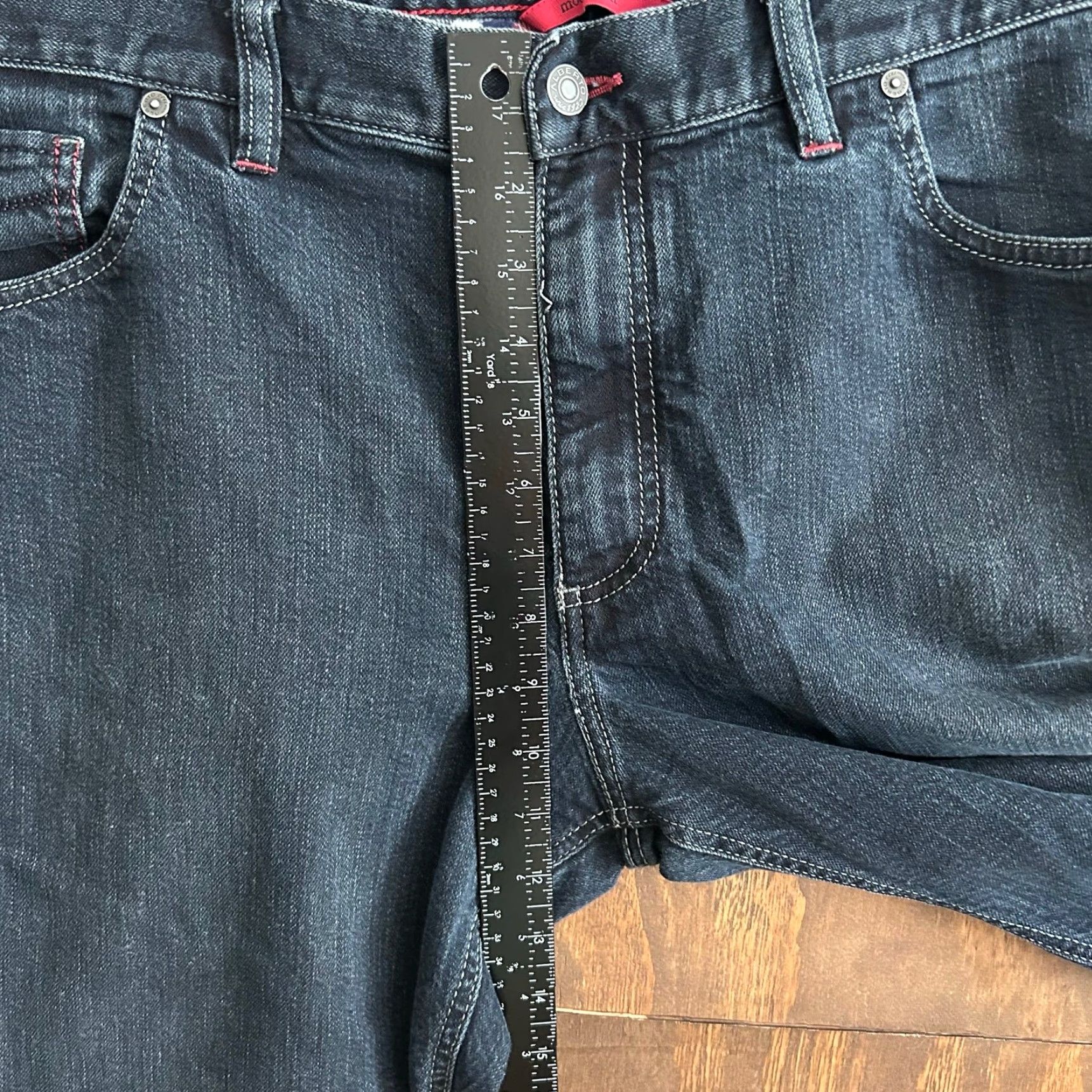 Vintage Alberto Jeans Blue Denim Stone Modern Fit Stretch 38x34 5-Pocket Bootcut Denim Mens Size US 37 - 7 Thumbnail