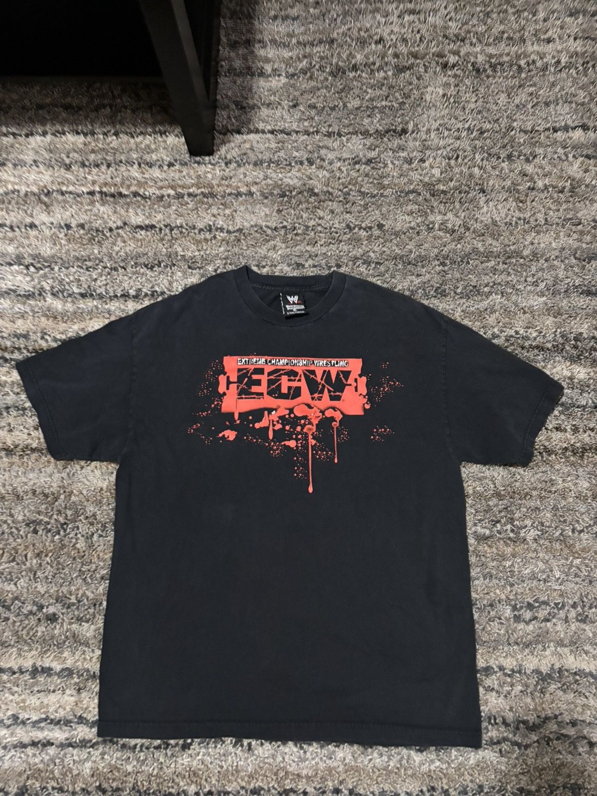 image of Vintage Early 2000S Wwe Ecw Tee in Black, Men's (Size XL)