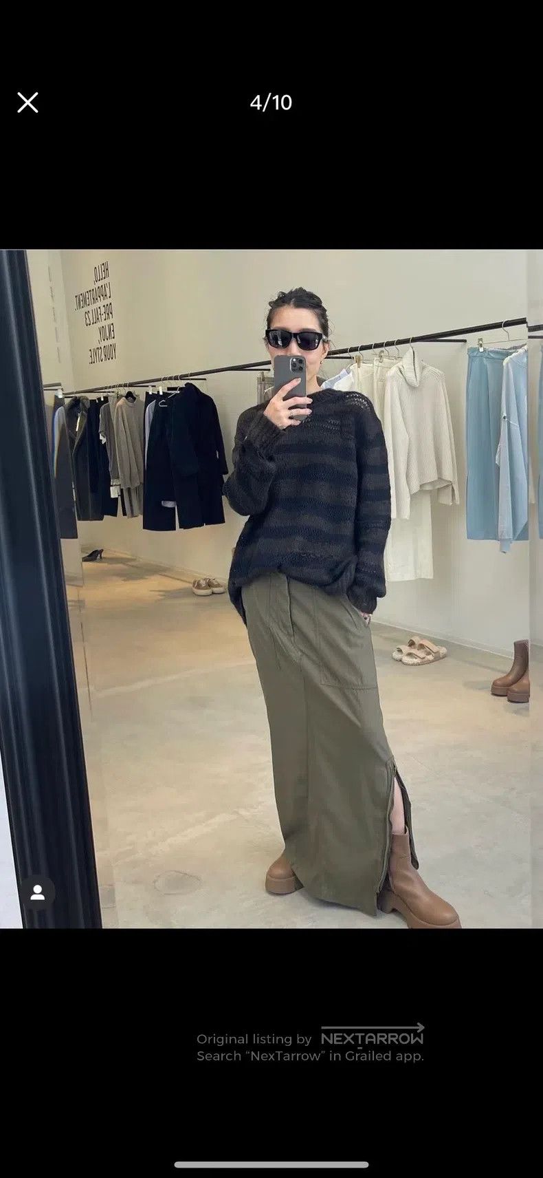 Acne Studios Acne Studios Neutral striped distressed knitted sweater, m Size XS / US 0-2 / IT 36-38 - 9 Thumbnail