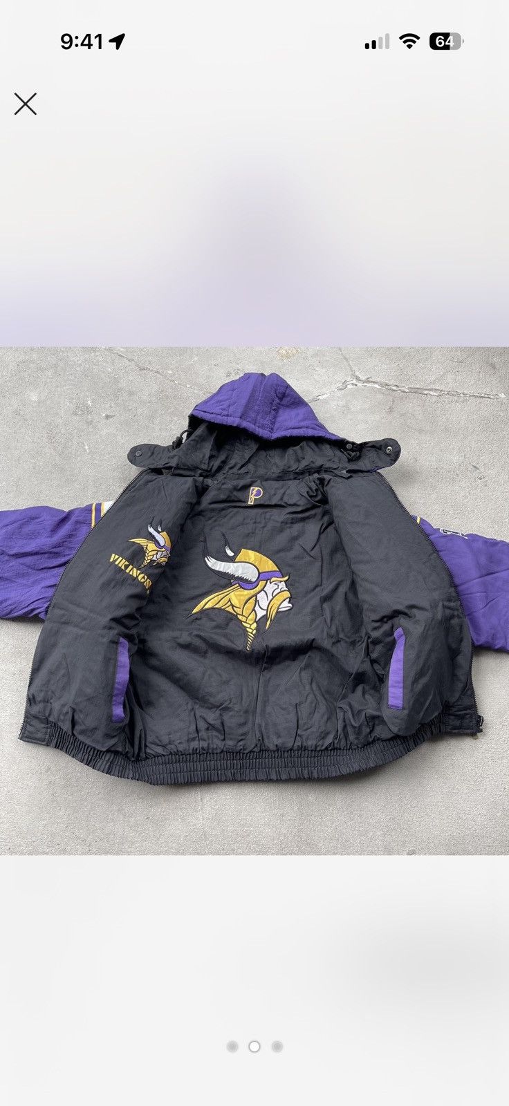 Pro Player Vintage Minnesota Vikings Reversible Puffer Jacket Size US XL / EU 56 / 4 - 2 Thumbnail