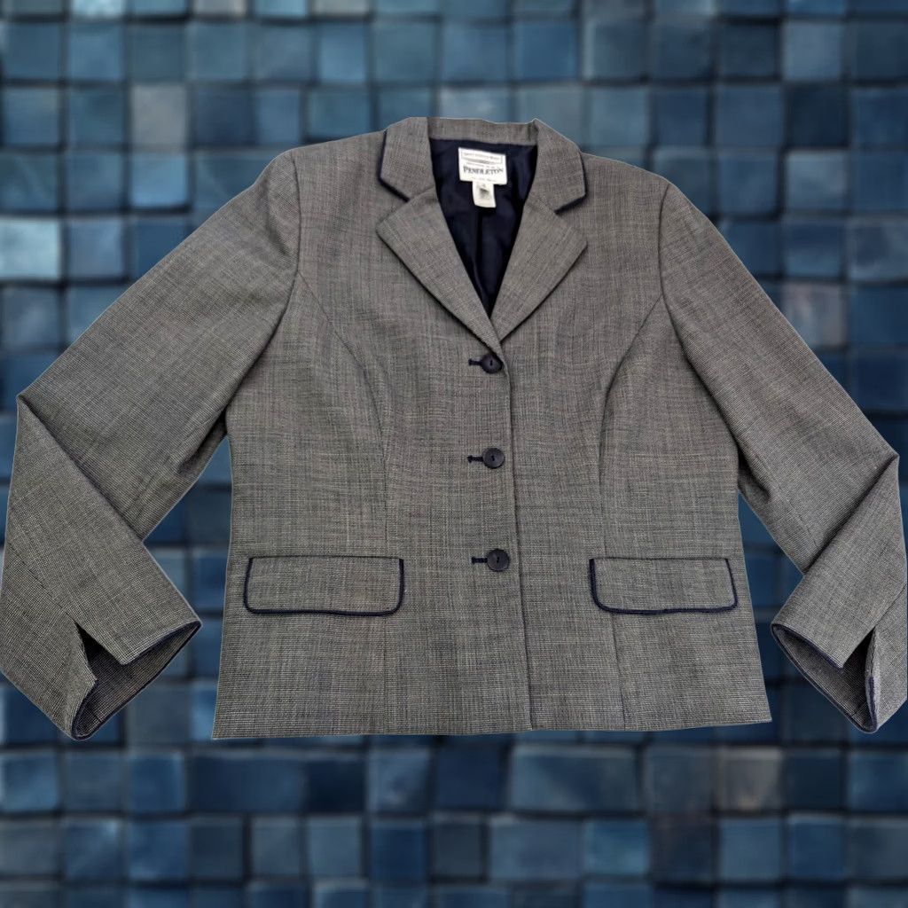 Pendleton VINTAGE Pendleton Savvy Stretch Wool Blazer Jacket Women 12 Check 3 Button Sport Coat Size XL / US 12-14 / IT 48-50 - 1 Thumbnail