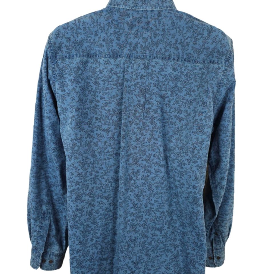 Mossimo Mossimo Floral Shirt Mens Medium Blue Flowers All Over Print Roll Sleeves Size US M / EU 48-50 / 2 - 4 Thumbnail