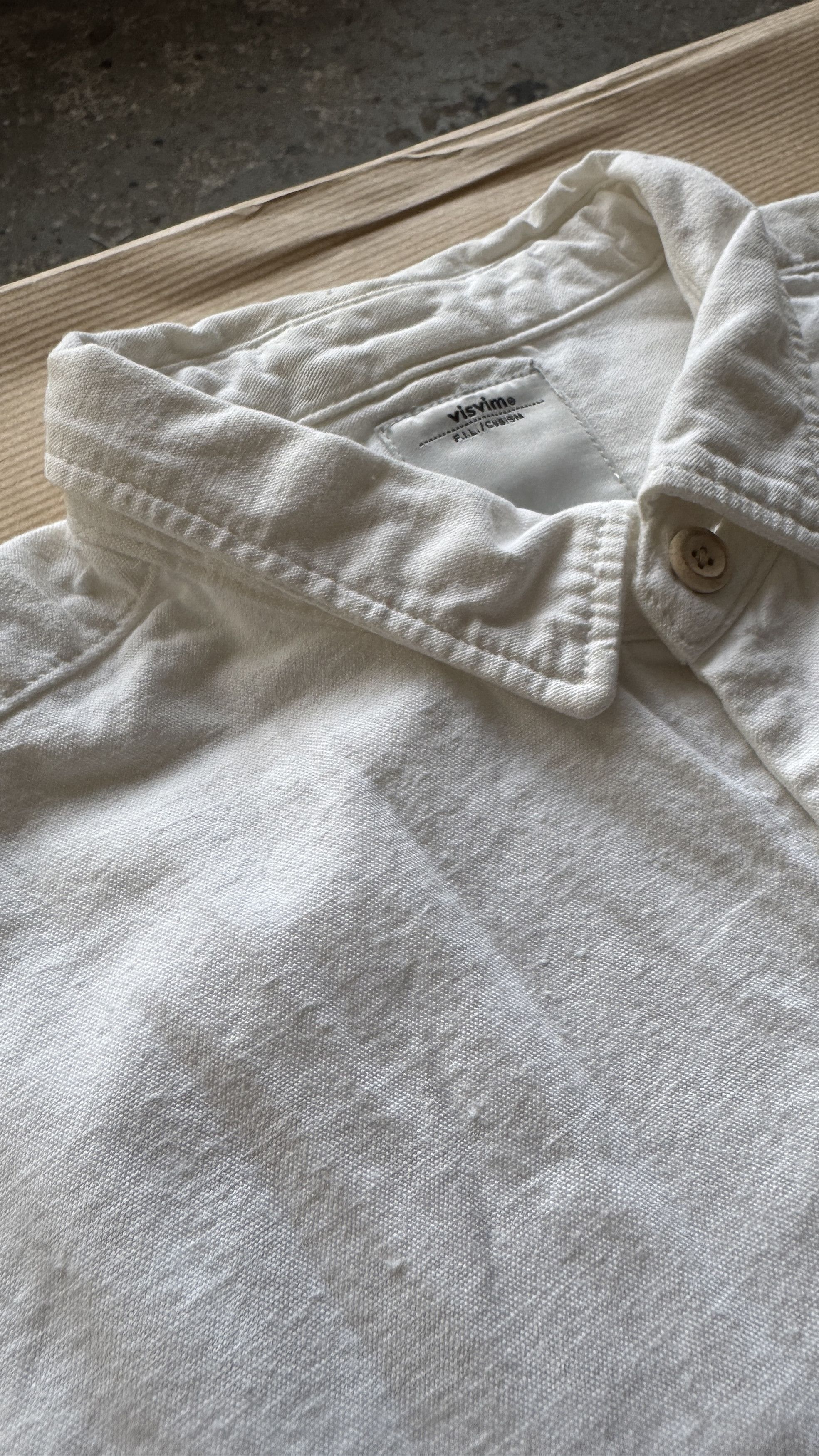 Visvim aa . 0 . LONG RIDER SHIRT L/S BLEACHED . *F.I.L. EXCLUSIVE Size US XS / EU 42 / 0 - 7 Thumbnail