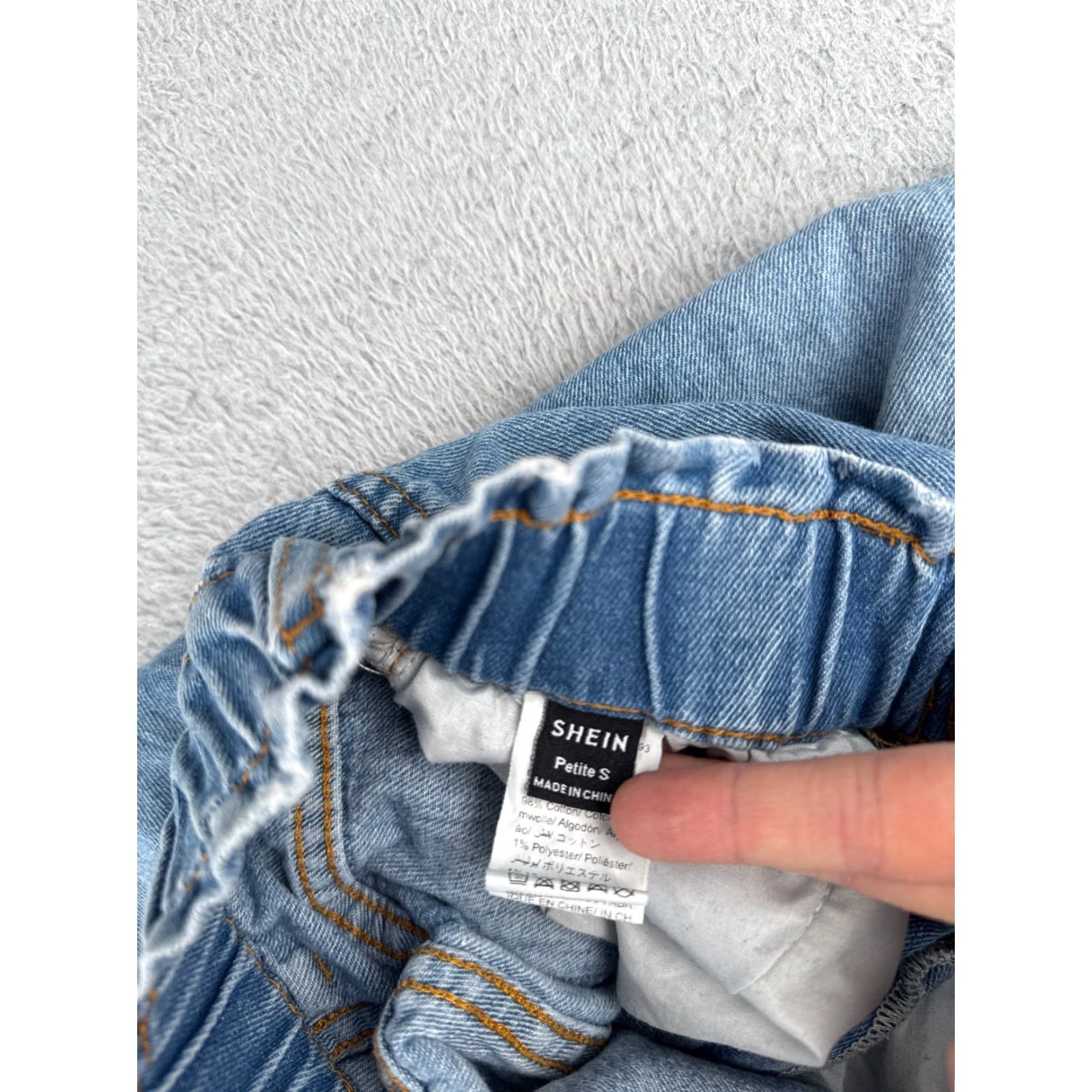 Shein SheIn Jeans Womens Small Petite Denim Straight 5-Pocket Elastic Waist Mid Rise Denim Jeans Blue Size 28" / US 6 / IT 42 - 6 Thumbnail