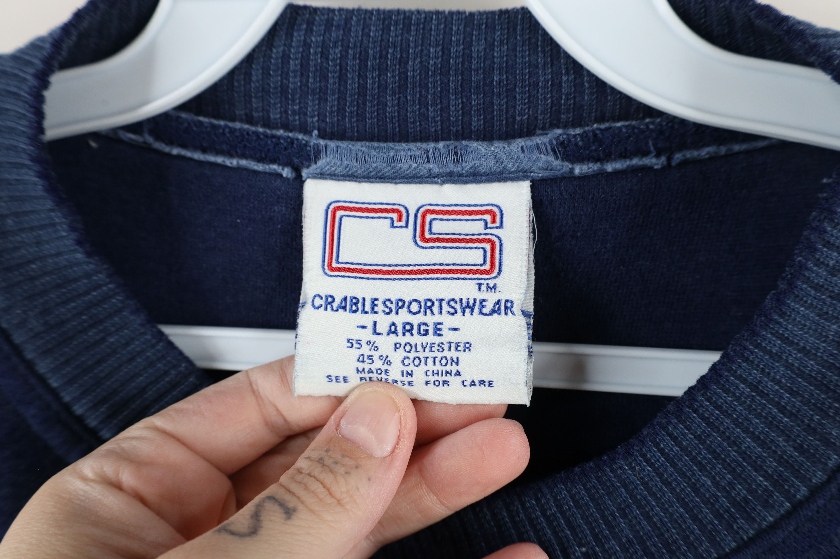 Vintage Vintage 90s Block M University of Michigan Sweatshirt Size L / US 10 / IT 46 - 9 Thumbnail
