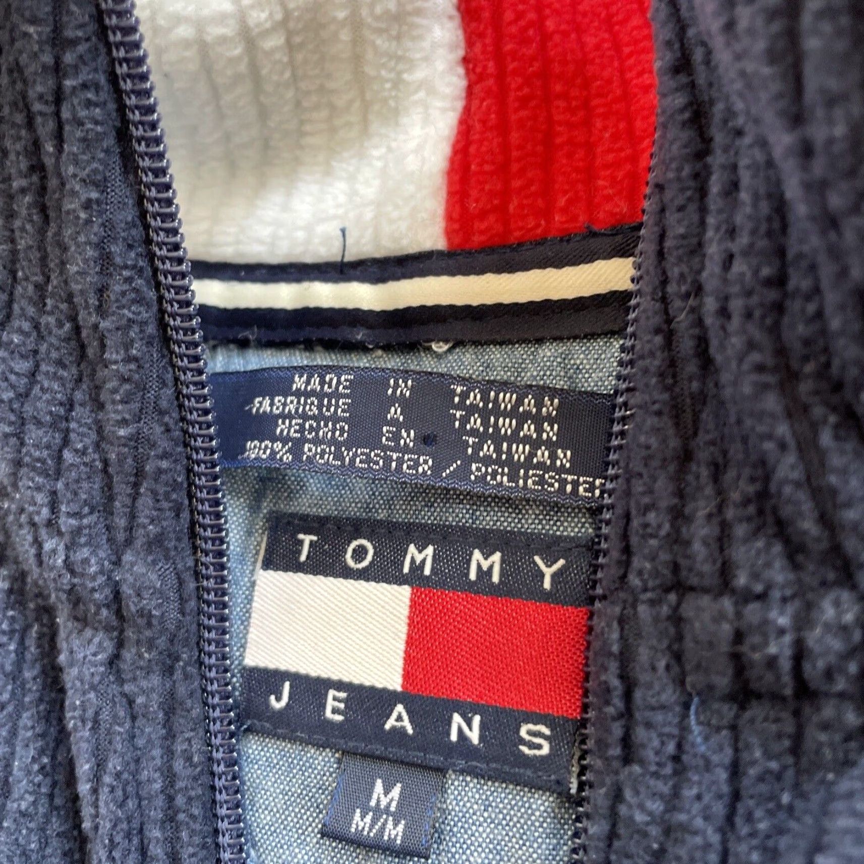 Vintage VINTAGE Tommy Jeans Fleece Sweater Men M Blue 90s Y2k 1/4 Zip Pendant Turtleneck Size US M / EU 48-50 / 2 - 6 Thumbnail
