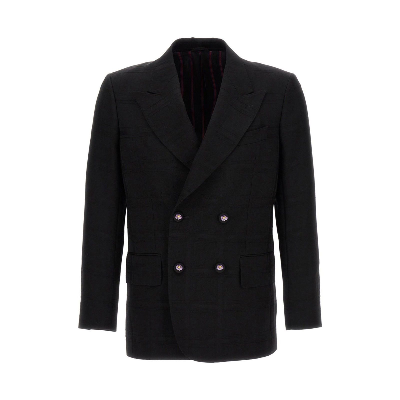Etro ETRO Check Black Double-Breasted Wool Blazer New & Authentic Size US XXL / EU 58 / 5 - 1 Thumbnail