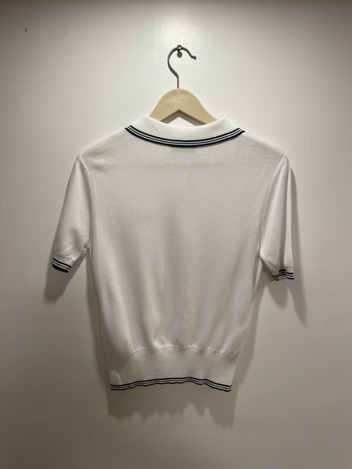 Miu Miu Miu Miu stripe-detail polo top Size S / US 4 / IT 40 - 9 Thumbnail