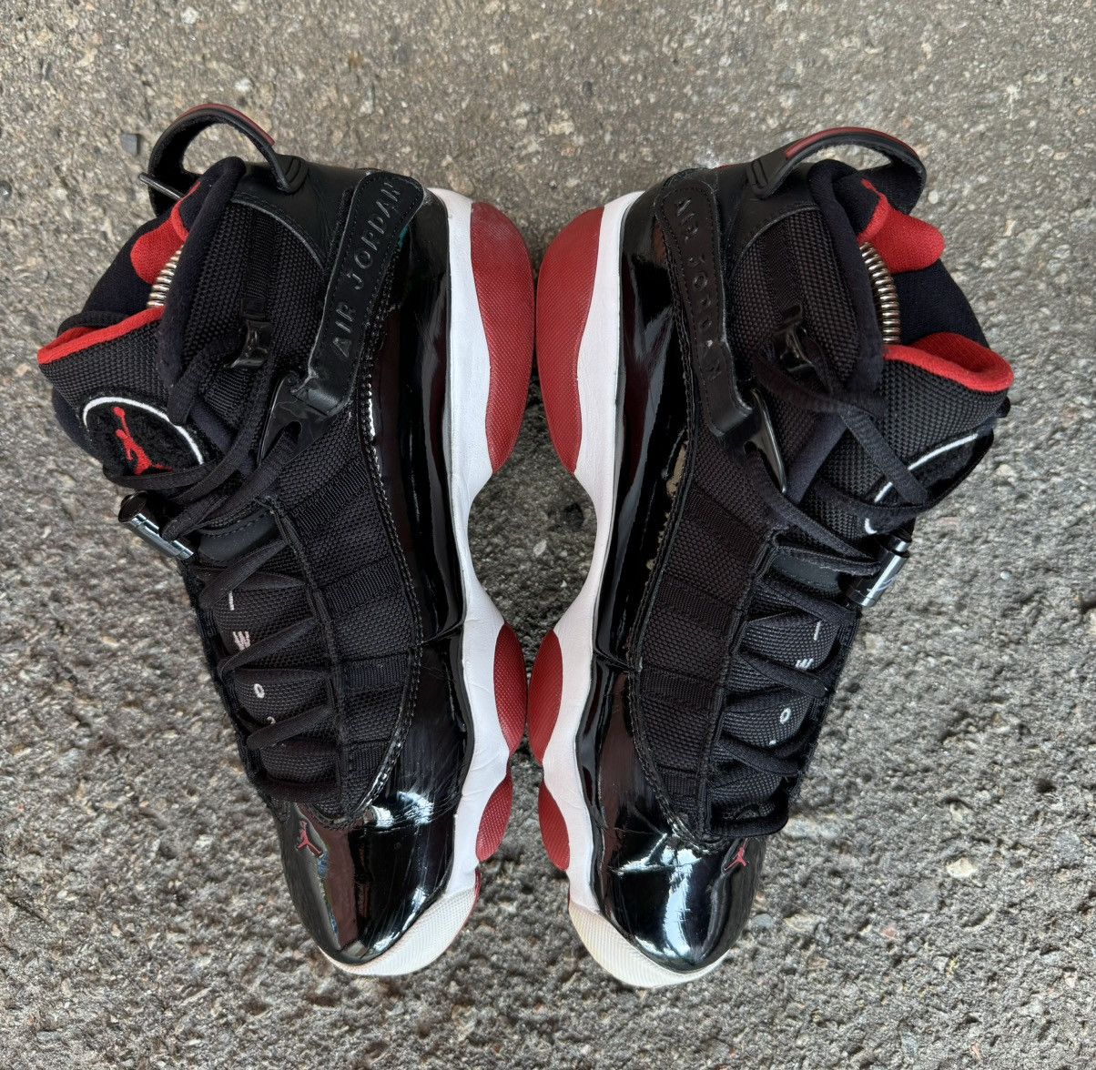 Jordan Brand Jordan 6 Rings Black Varsity Red women high top sneakers 7Y Size US 7 / IT 37 - 5 Thumbnail