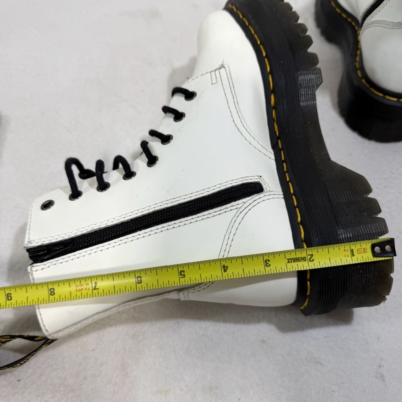 Dr. Martens Dr. Martens Jadon White Platform 8 Eye Boots US 8 M / UK 6 / EU 41 Womens Stain Size US 6 / IT 36 - 2 Thumbnail