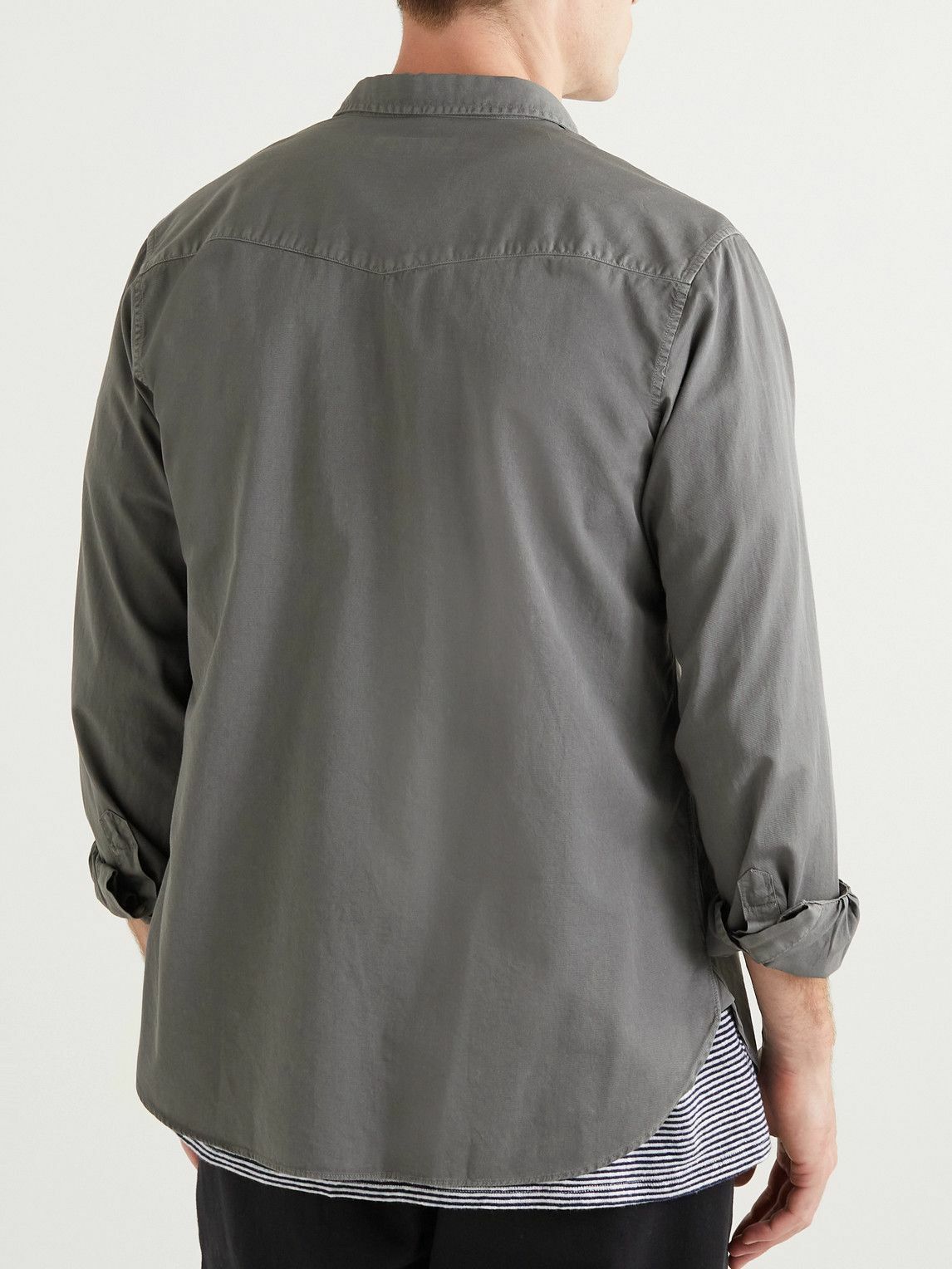 Officine Generale o1mle1025 Lipp Pigment Dye Cotton Twill Shirt in Gray Size US S / EU 44-46 / 1 - 4 Thumbnail