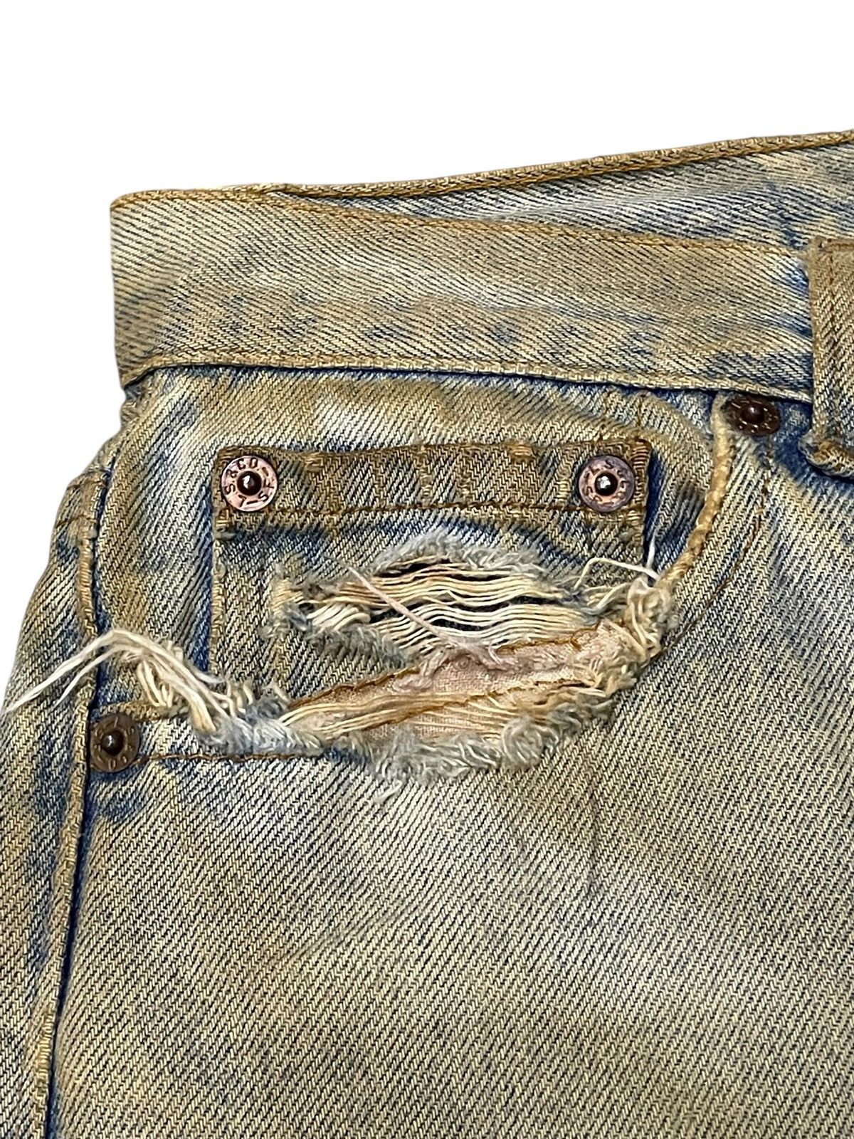 If Six Was Nine × Levi's × Vintage Vintage Levis 501 button fly rusty mud wash trashed Jeans Size US 30 / EU 46 - 9 Thumbnail