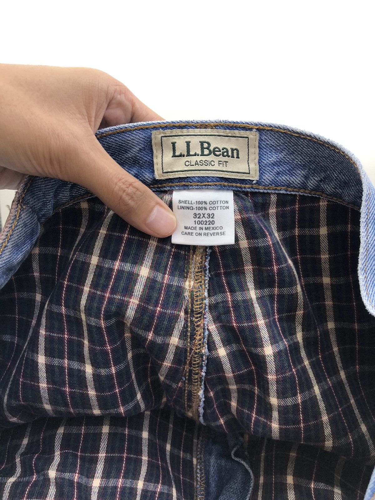 L.L. Bean Vintage L.L. Bean Lined Distressed Faded Blue Jeans Size US 31 - 23 Thumbnail