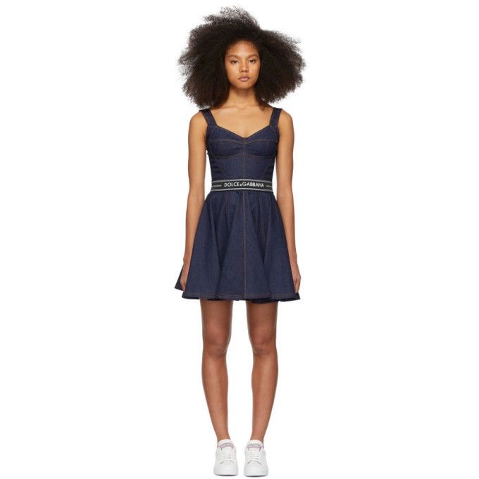 Dolce & Gabbana o1y0825 Denim Mini Dress in Blue Size XS / US 0-2 / IT 36-38 - 1 Thumbnail
