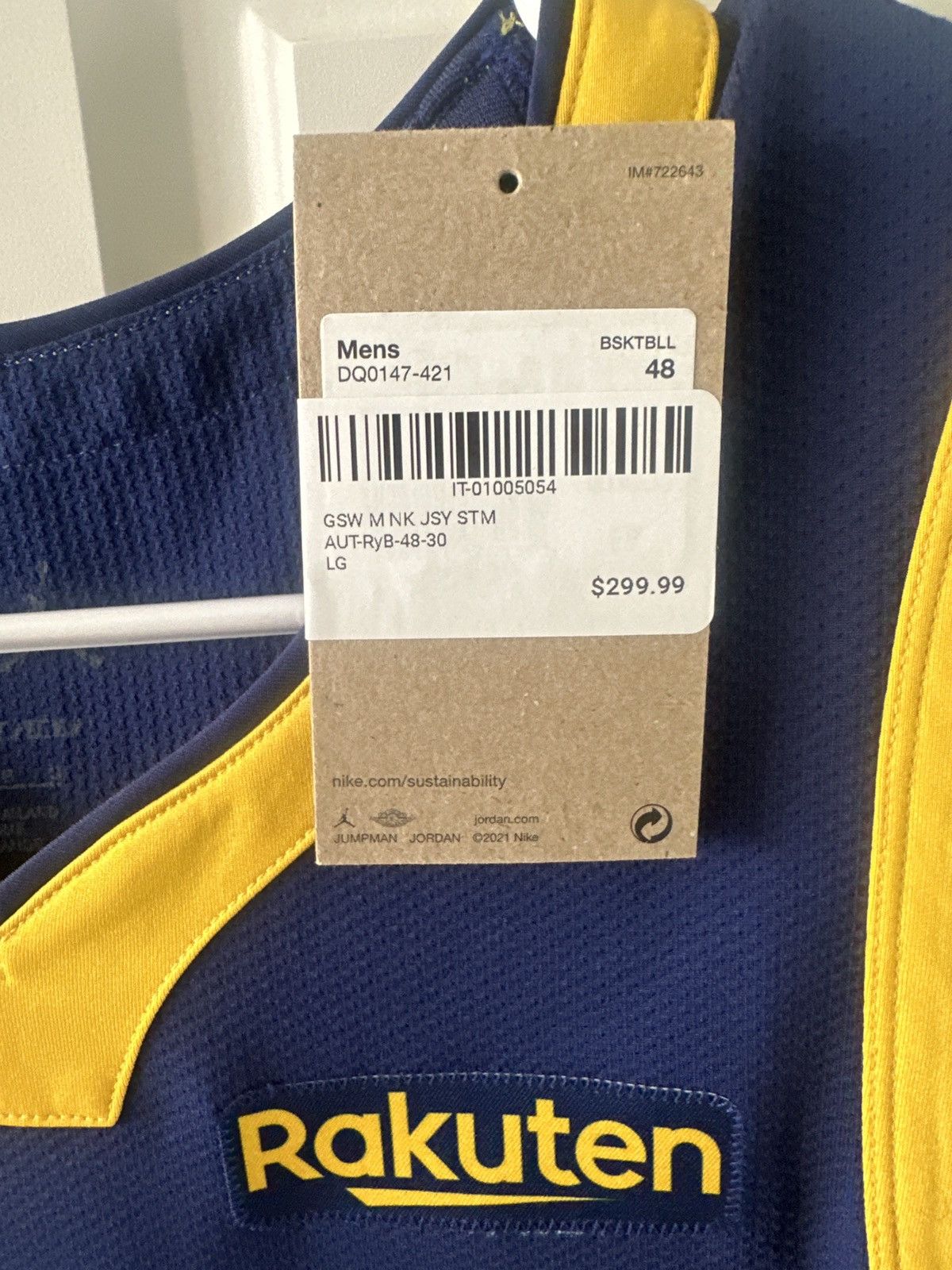 Jordan Brand Warriors Stephen Curry Statement Edition Jersey Sz Small Size US L / EU 52-54 / 3 - 5 Thumbnail