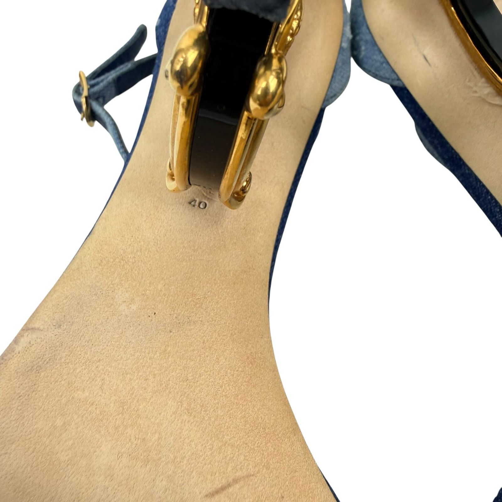 Dolce & Gabbana Dolce & Gabbana Patchwork Denim DG Heel Sandals Blue Size 40 Size US 10 / IT 40 - 9 Thumbnail