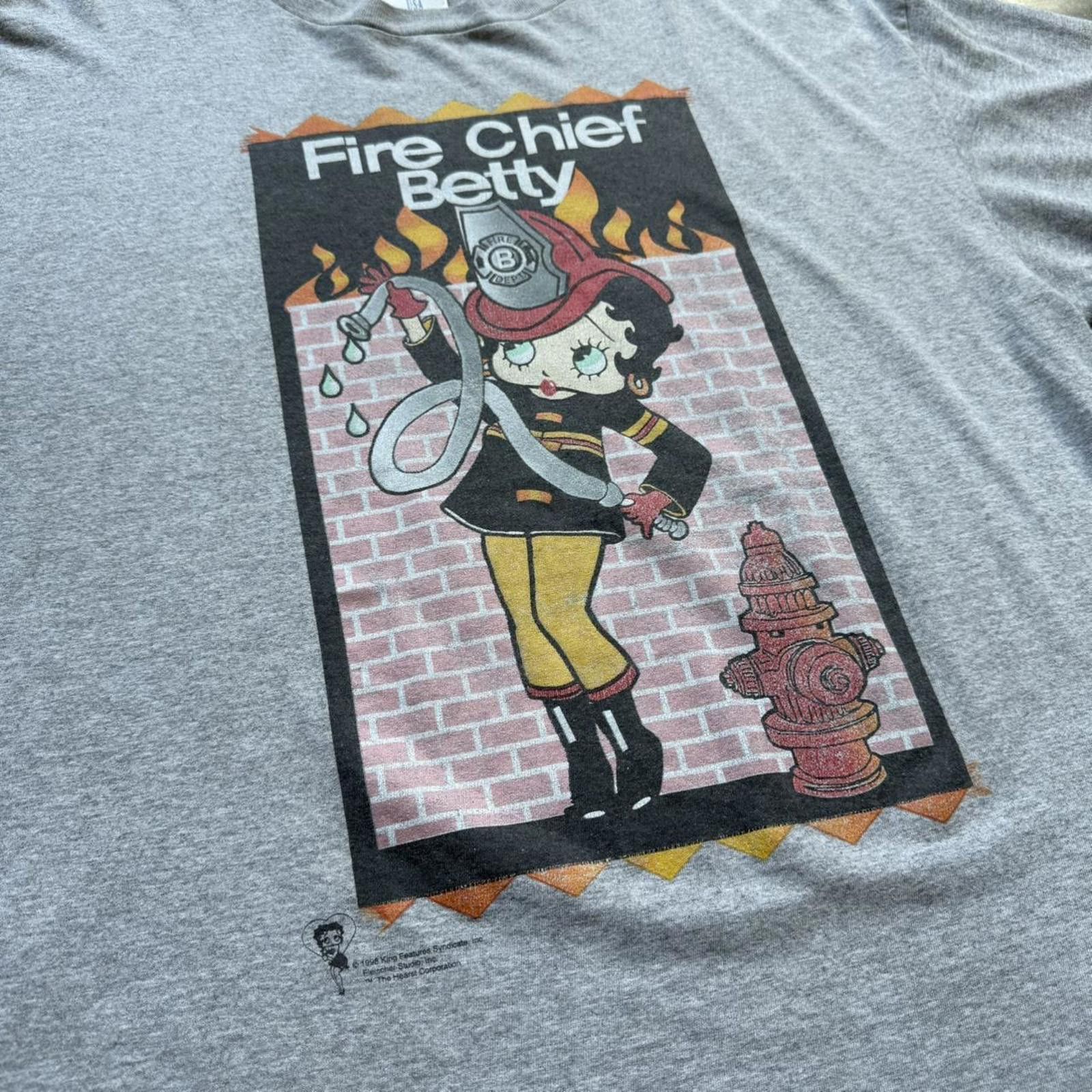 Other Betty Boop “Fire Chief Betty” 1998 Vintage Graphic T-shirt Size US XXL / EU 58 / 5 - 3 Thumbnail