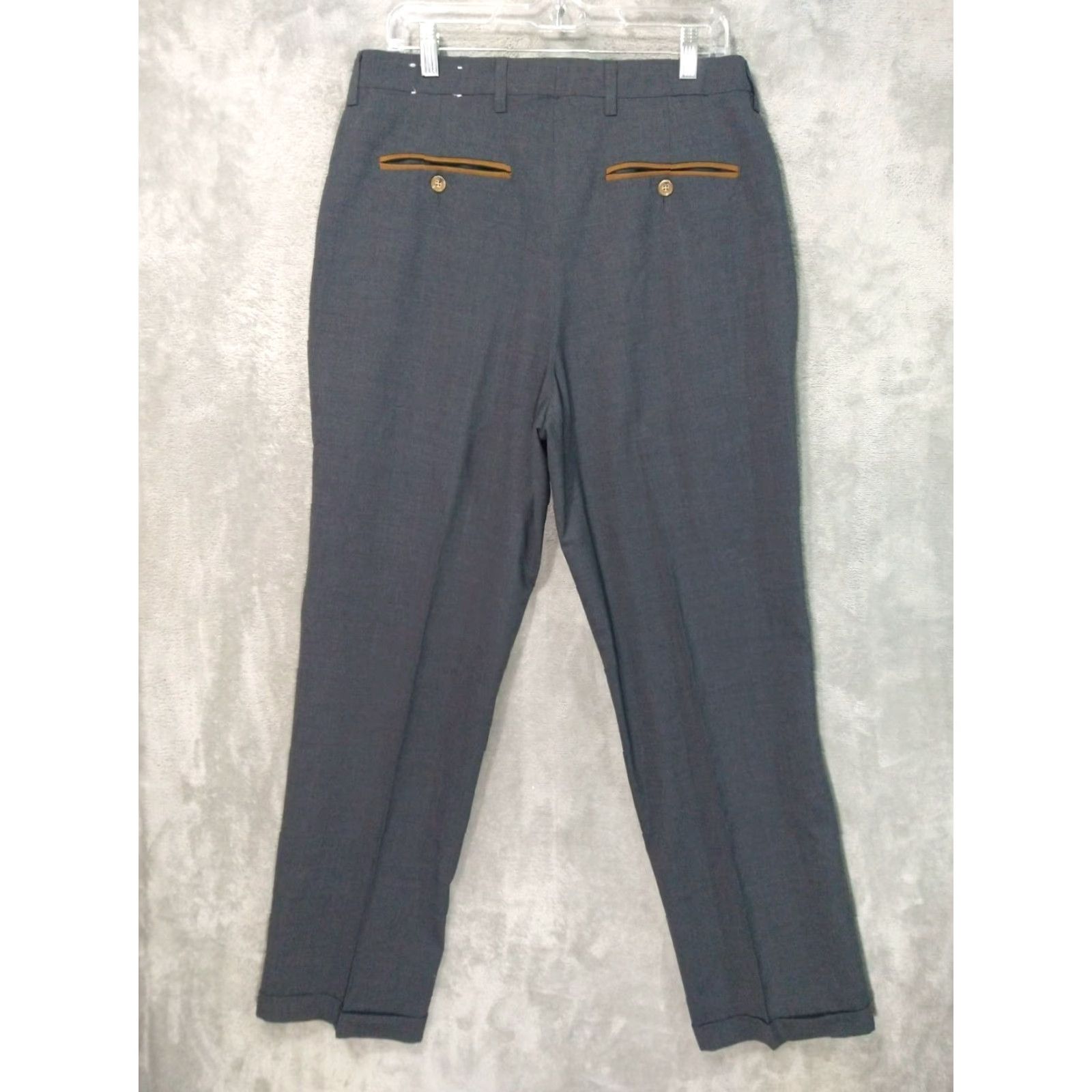 Orvis Orvis Mens Dress Pants 34 x 31 Gray Wool Flat Front Mid Rise Straight Leg Pants Size US 34 / EU 50 - 2 Thumbnail