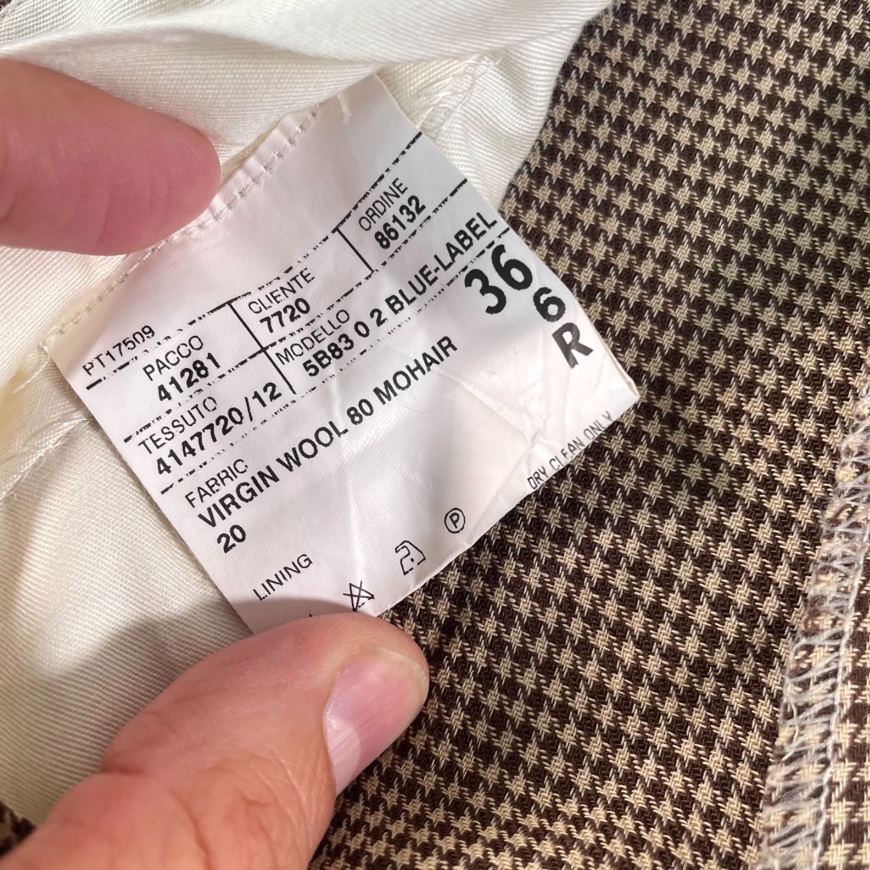 Polo Ralph Lauren VINTAGE Polo Ralph Lauren Dress Pants Men's 36x33 Brown Wool Mohair Houndstooth Pleated Cuffed With Suspender Buttons Size US M / EU 48-50 / 2 - 3 Thumbnail
