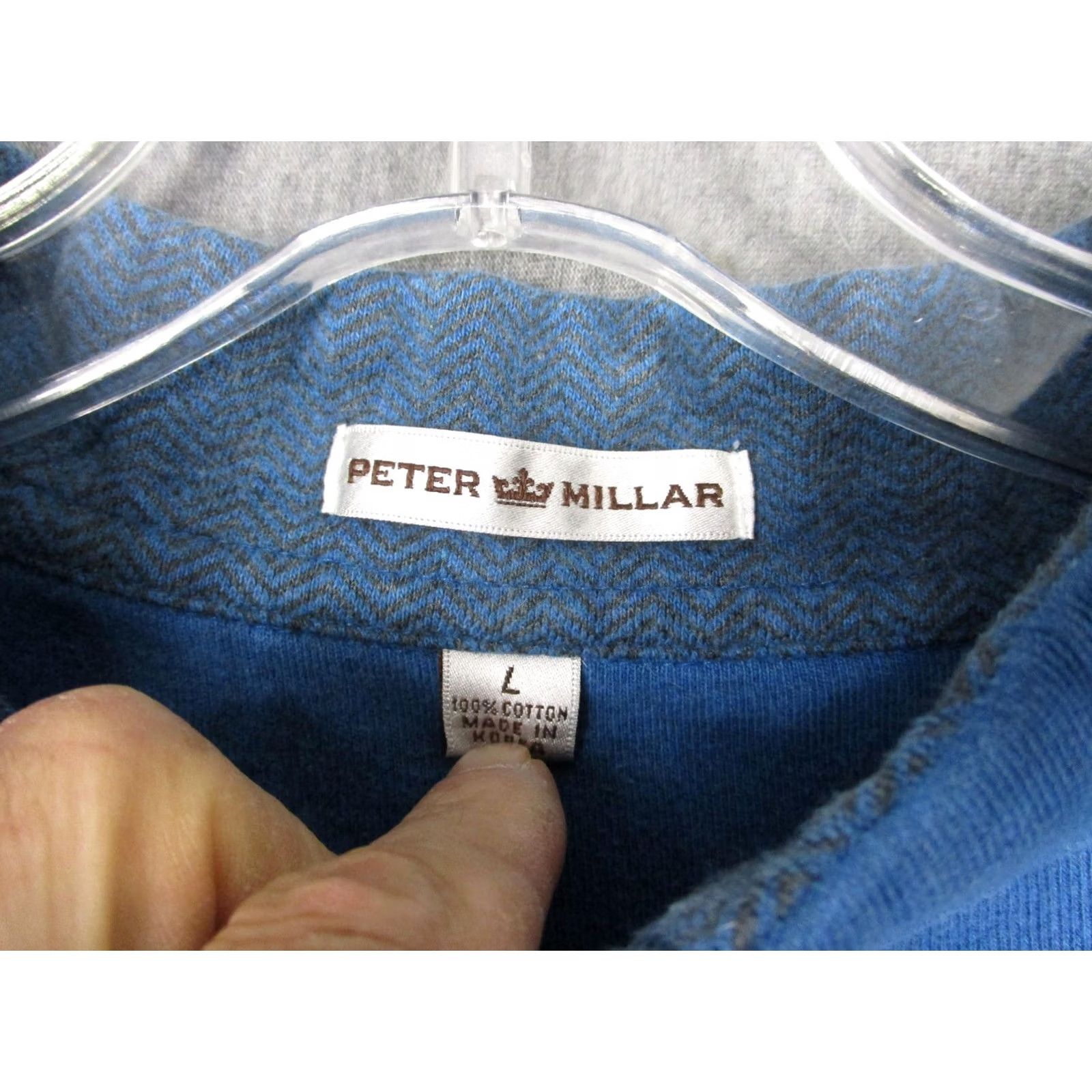 Peter Millar Peter Millar Pullover Mens Large Blue 1/4 Zip Golf Logo Sweatshirt Mock Neck Size US L / EU 52-54 / 3 - 5 Thumbnail