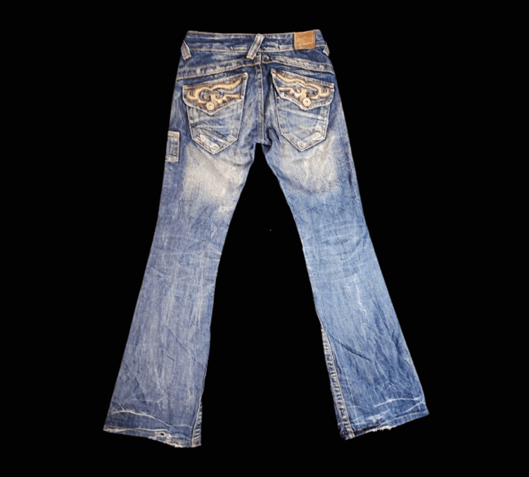 Other Drive Jeans Vintage Flared Denim Rare Distressed Embroidery Size US 28 / EU 44 - 2 Thumbnail