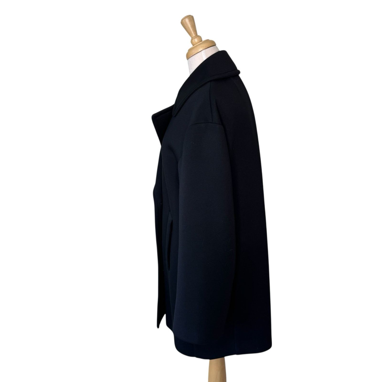 Max Mara 'S MAXMARA Ponte Knit Double Breasted Peacoat Black Size L / US 10 / IT 46 - 2 Thumbnail