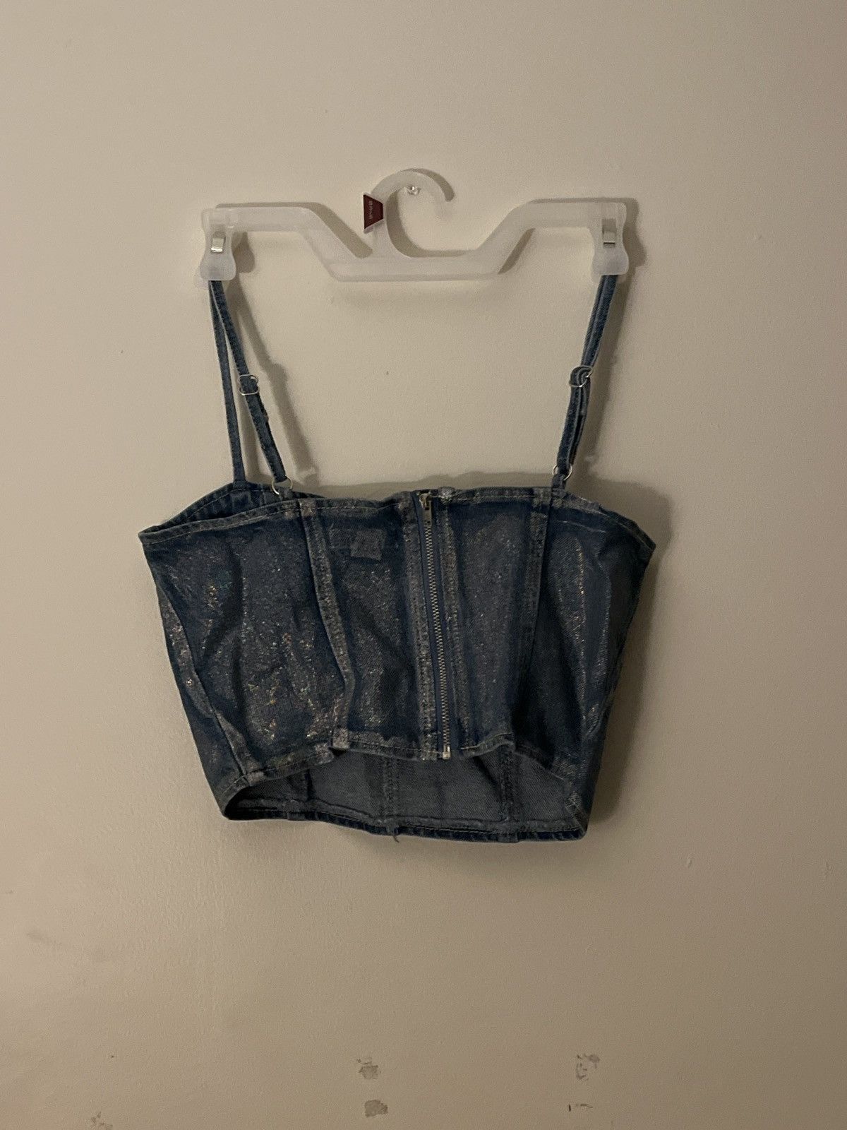 Forever 21 Denim Cropped Cami Top Size S / US 4 / IT 40 - 2 Thumbnail