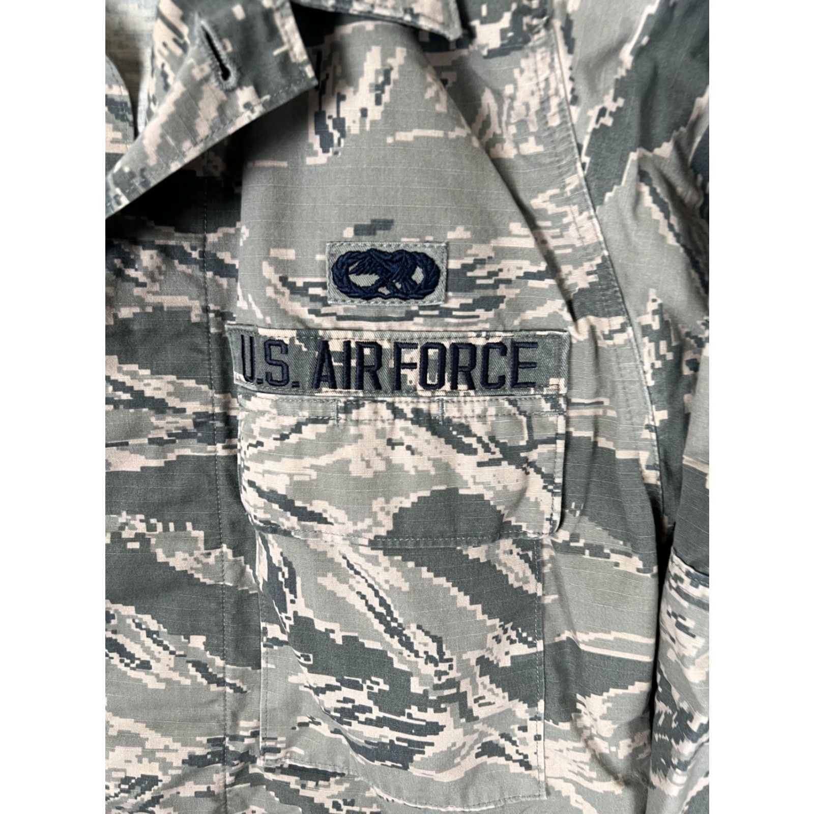 Vintage US Air Force Coat Mens 40 Long ABU Tiger Stripe Camo Utility Duty Jacket Shirt Womenless Size US XXS / EU 40 - 2 Thumbnail
