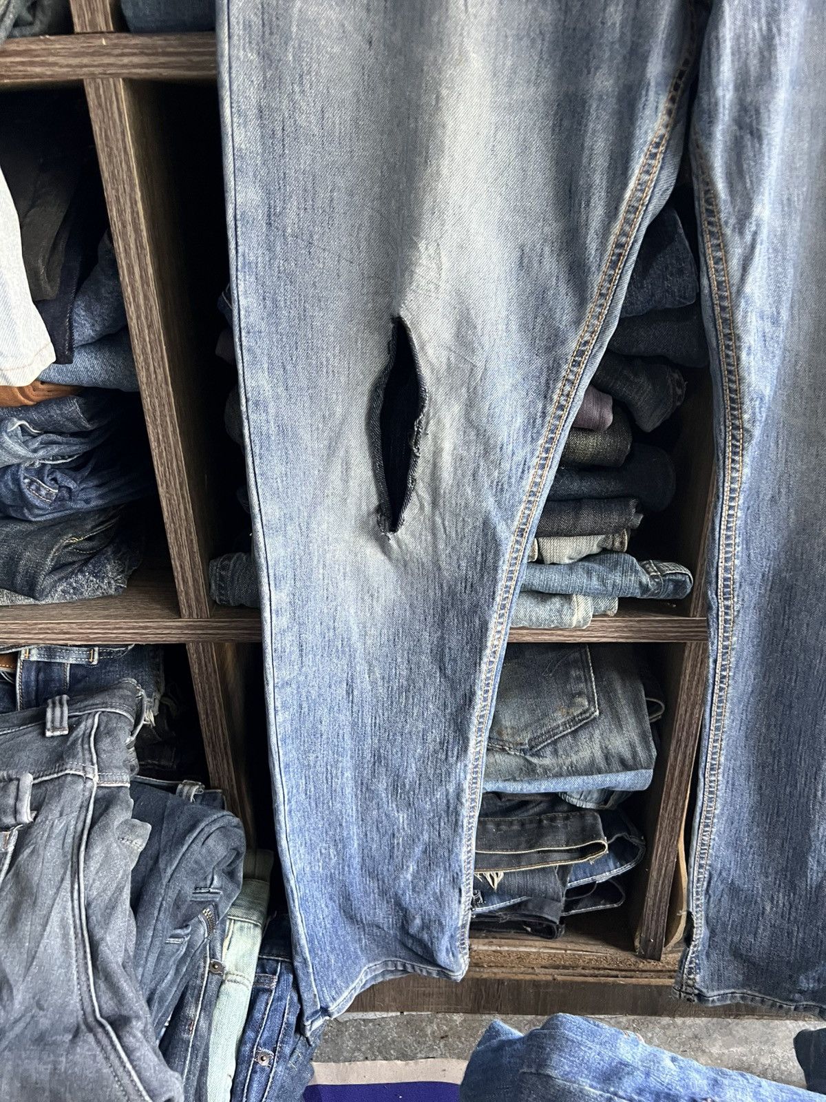Edwin 🔥Edwin Jersey Distressed Denim Size US 31 - 10 Thumbnail