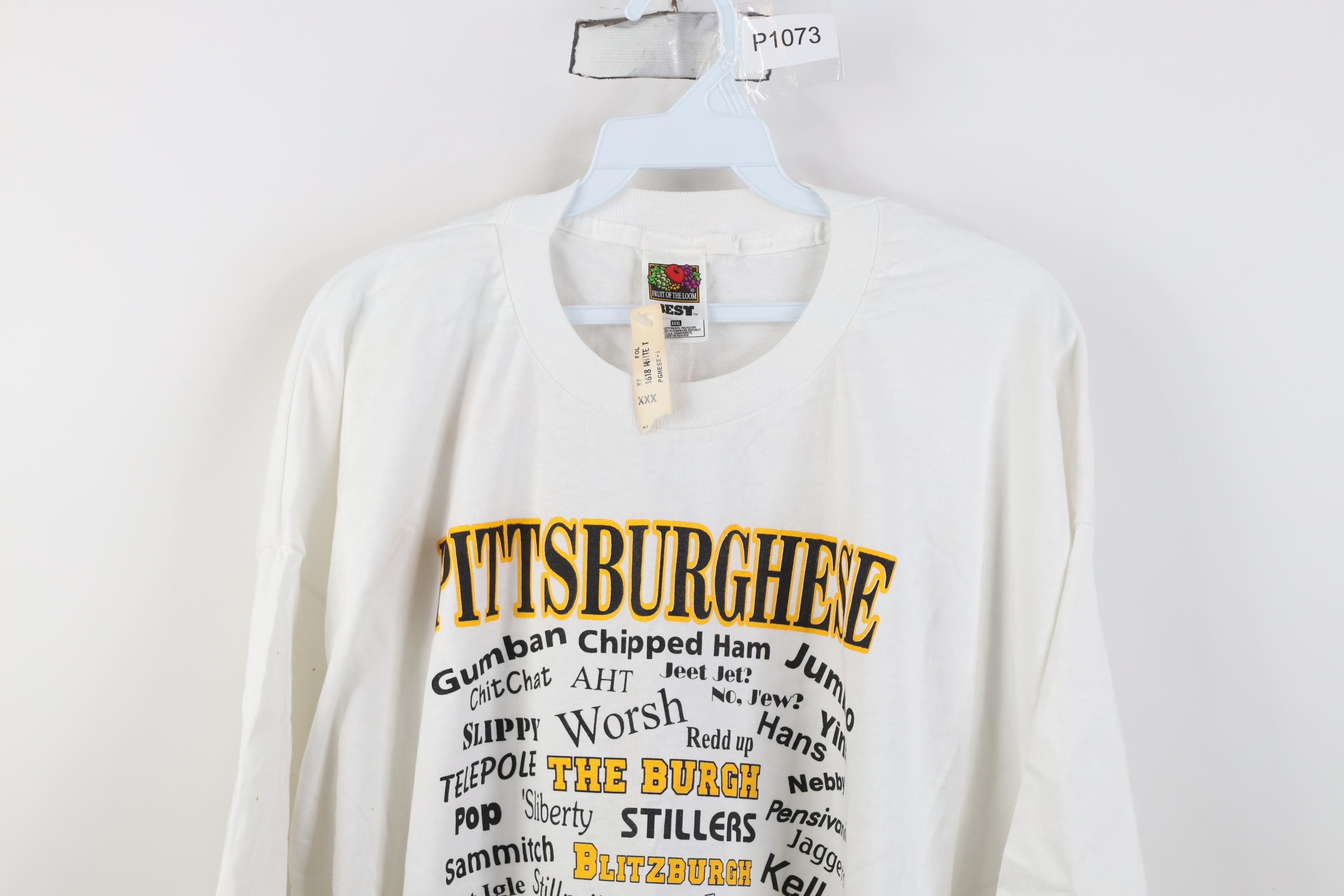Vintage Deadstock Vintage 90s Pittsburghese Pittsburgh T-Shirt Size US XXL / EU 58 / 5 - 2 Thumbnail