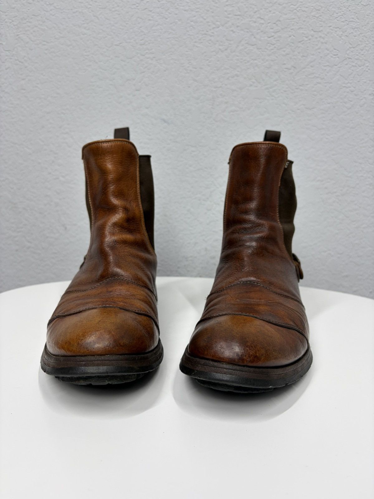 Hedi Slimane Vintage Y2K Guidi CCP Style Distressed Leather Biker Boots Size US 10 / EU 43 - 7 Thumbnail