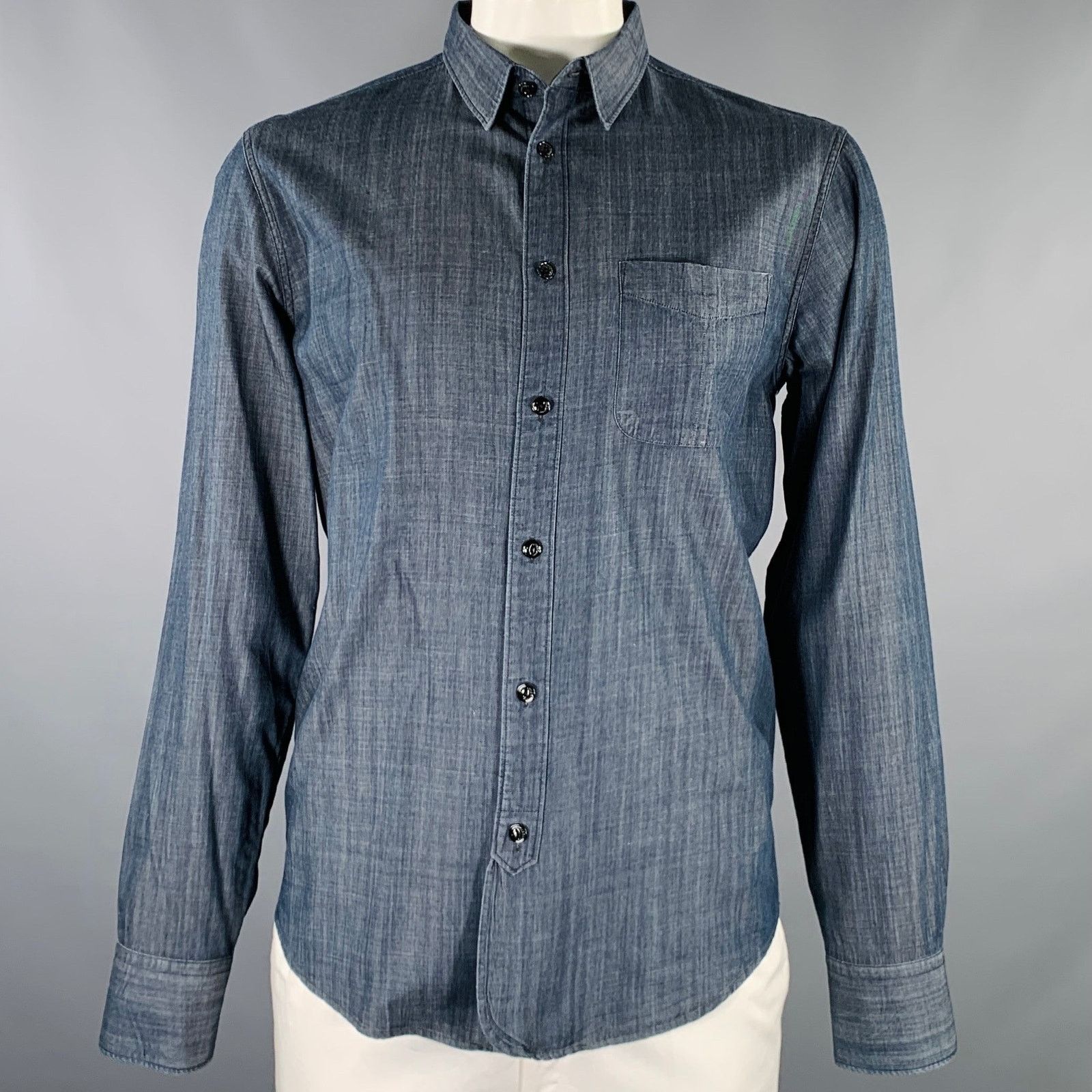 Rag & Bone RAG & BONE Size L Indigo Cotton Button Up Long Sleeve Shirt Size US L / EU 52-54 / 3 - 1 Thumbnail